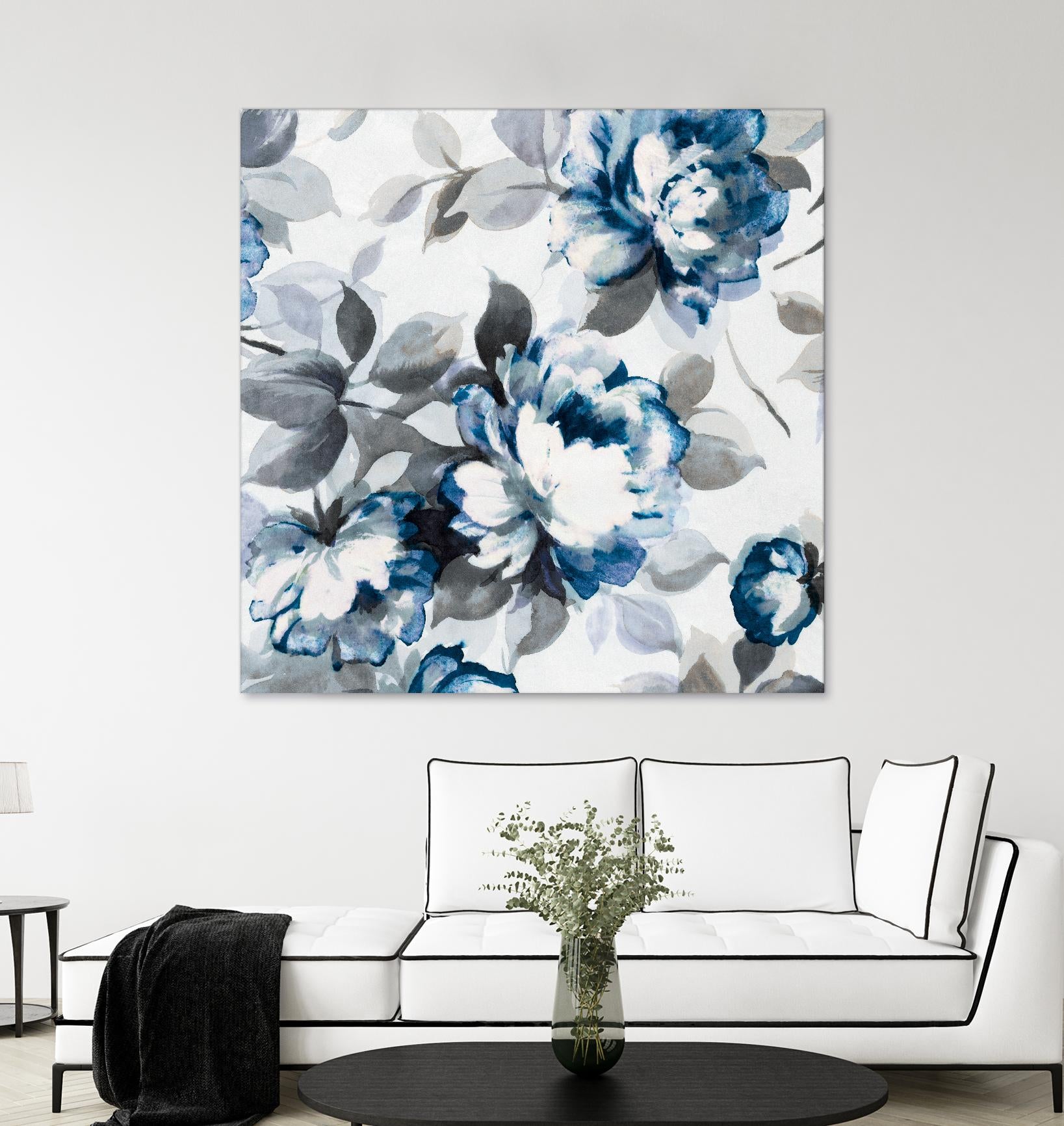 Scent of Roses Indigo II by Portfolio on GIANT ART - grey floral