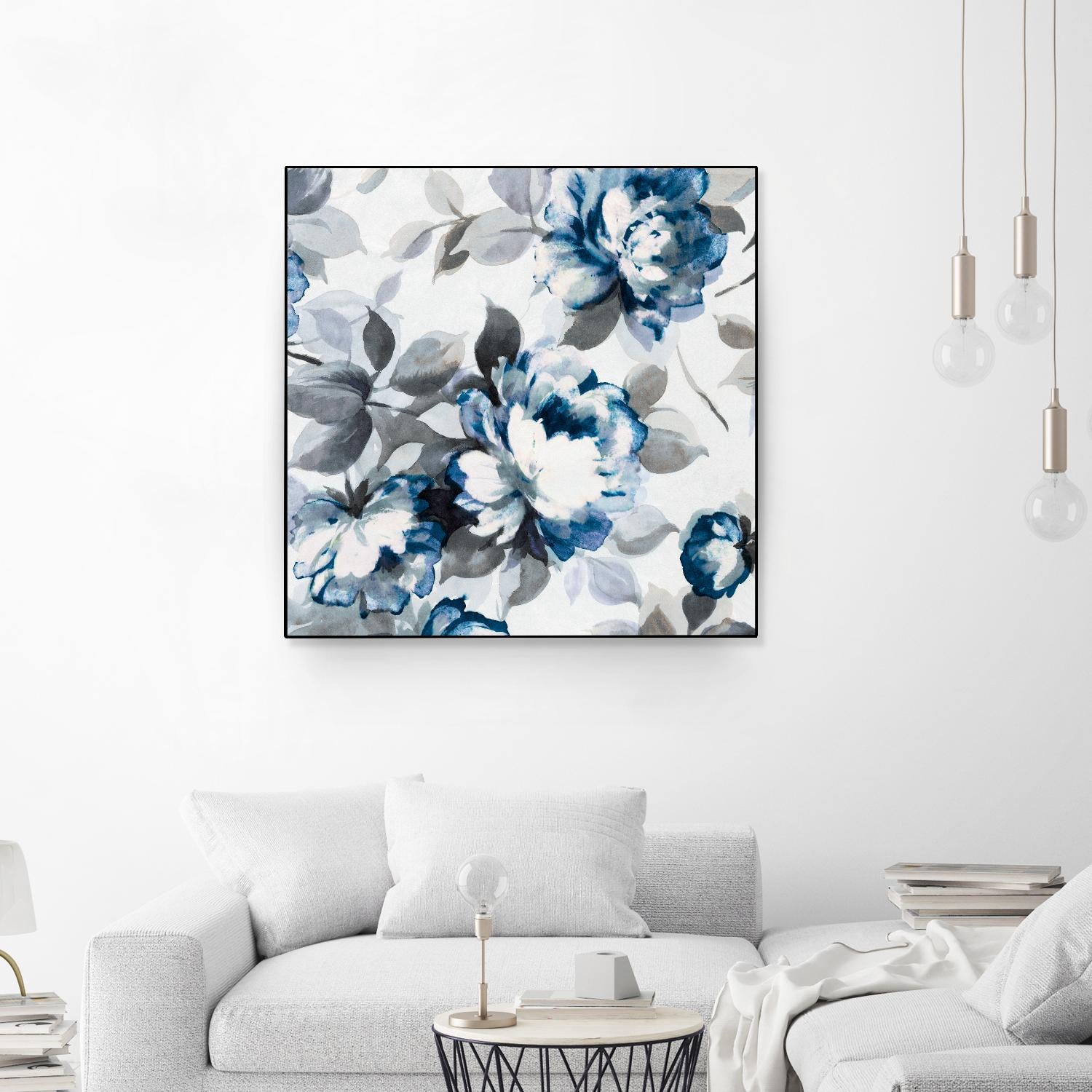 Scent of Roses Indigo II by Portfolio on GIANT ART - grey floral