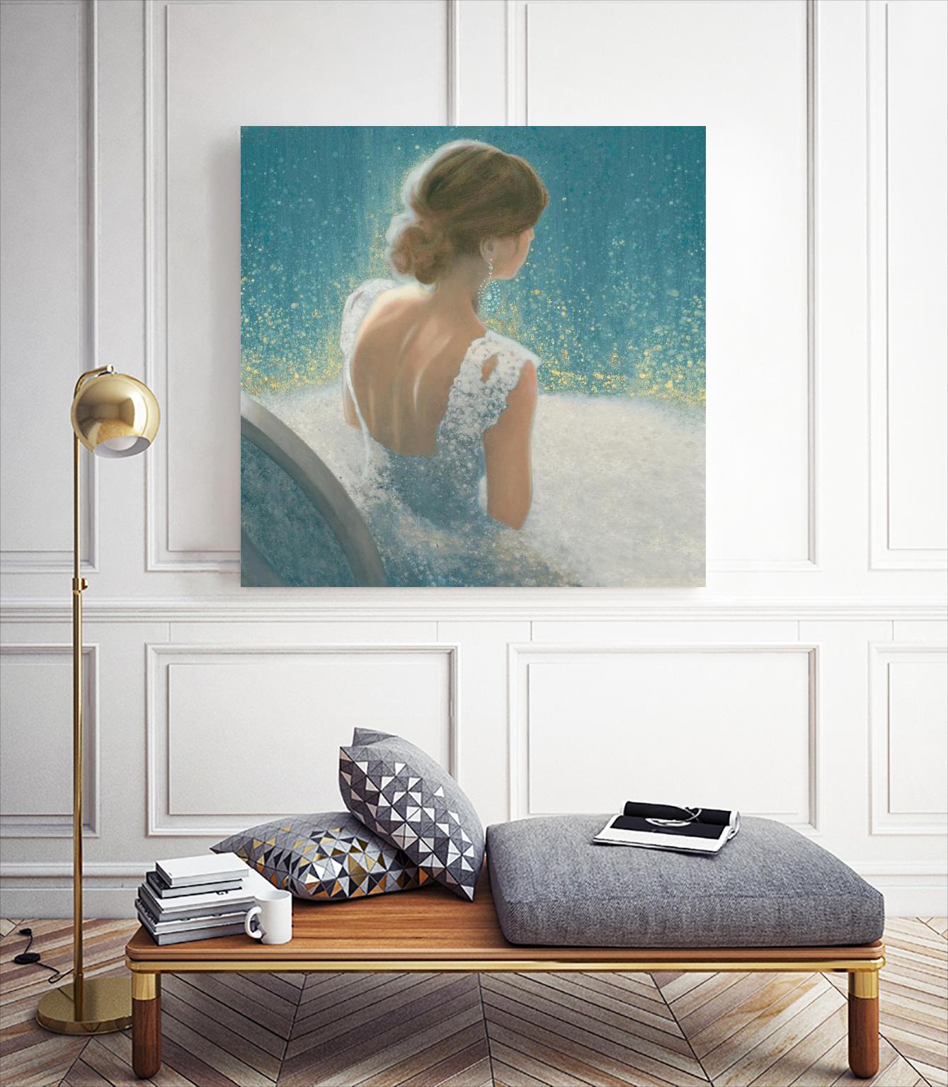 Before the Opera Blue by James Wiens on GIANT ART - white figurative ballerine