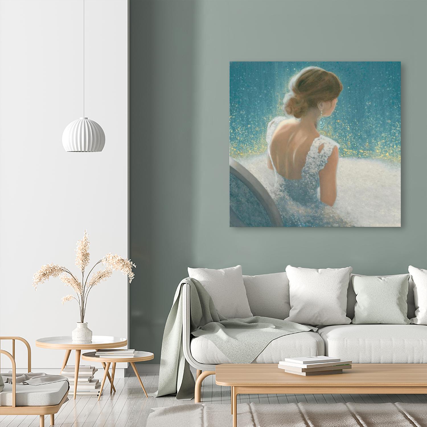 Before the Opera Blue by James Wiens on GIANT ART - white figurative ballerine