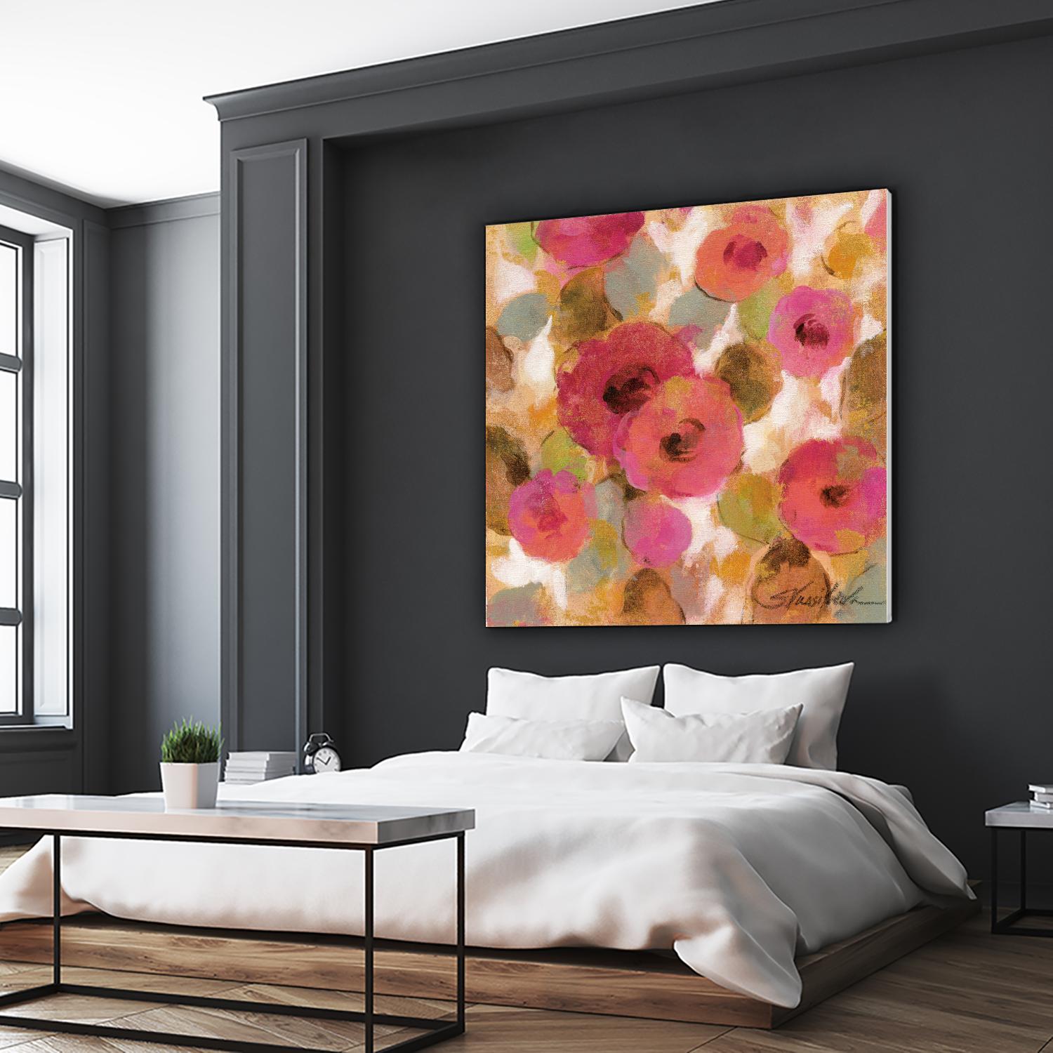 Glorious Pink Floral II by Silvia Vassileva on GIANT ART - yellow floral