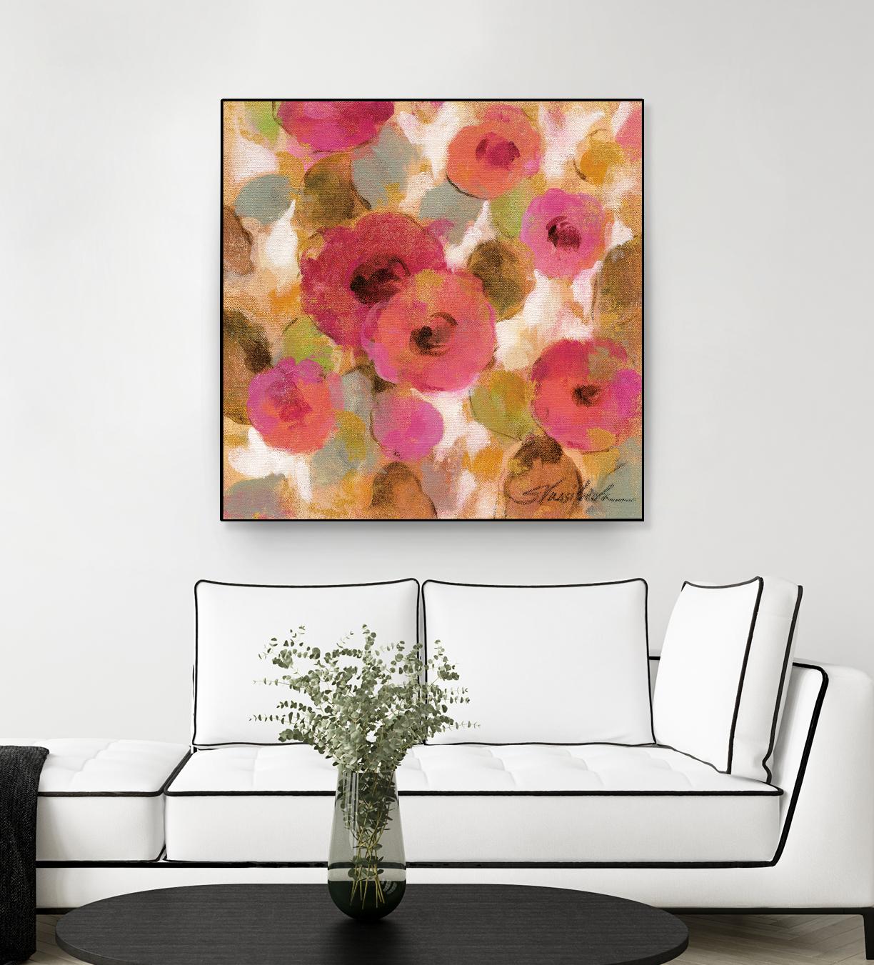 Glorious Pink Floral II by Silvia Vassileva on GIANT ART - yellow floral