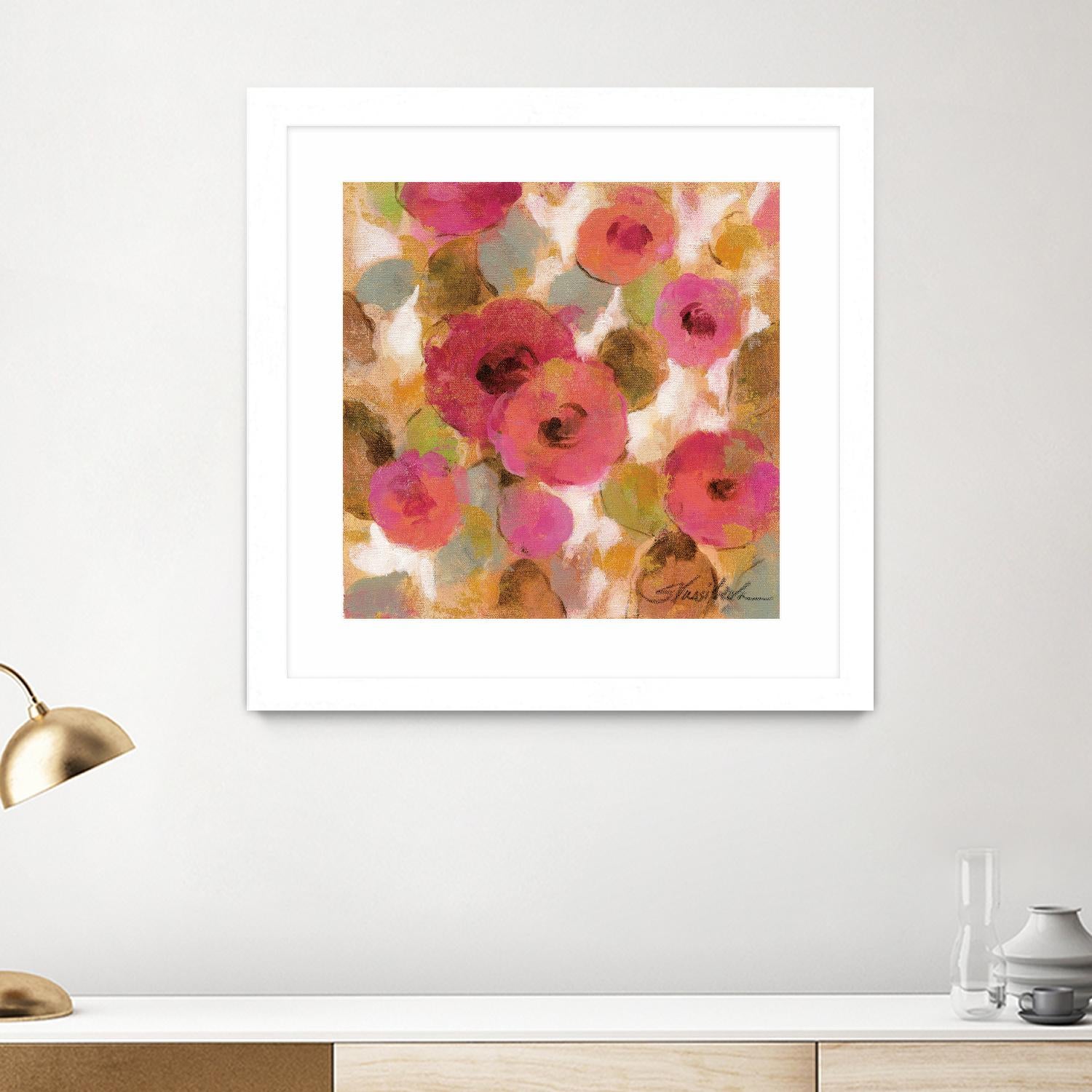 Glorious Pink Floral II by Silvia Vassileva on GIANT ART - yellow floral