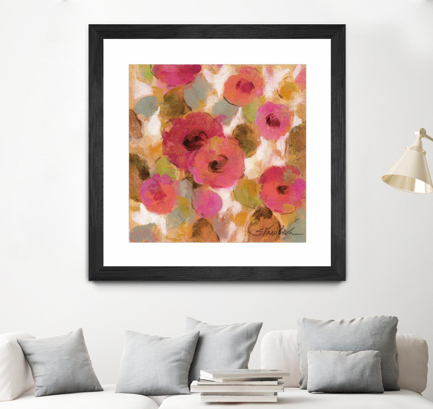 Glorious Pink Floral II by Silvia Vassileva on GIANT ART - yellow floral