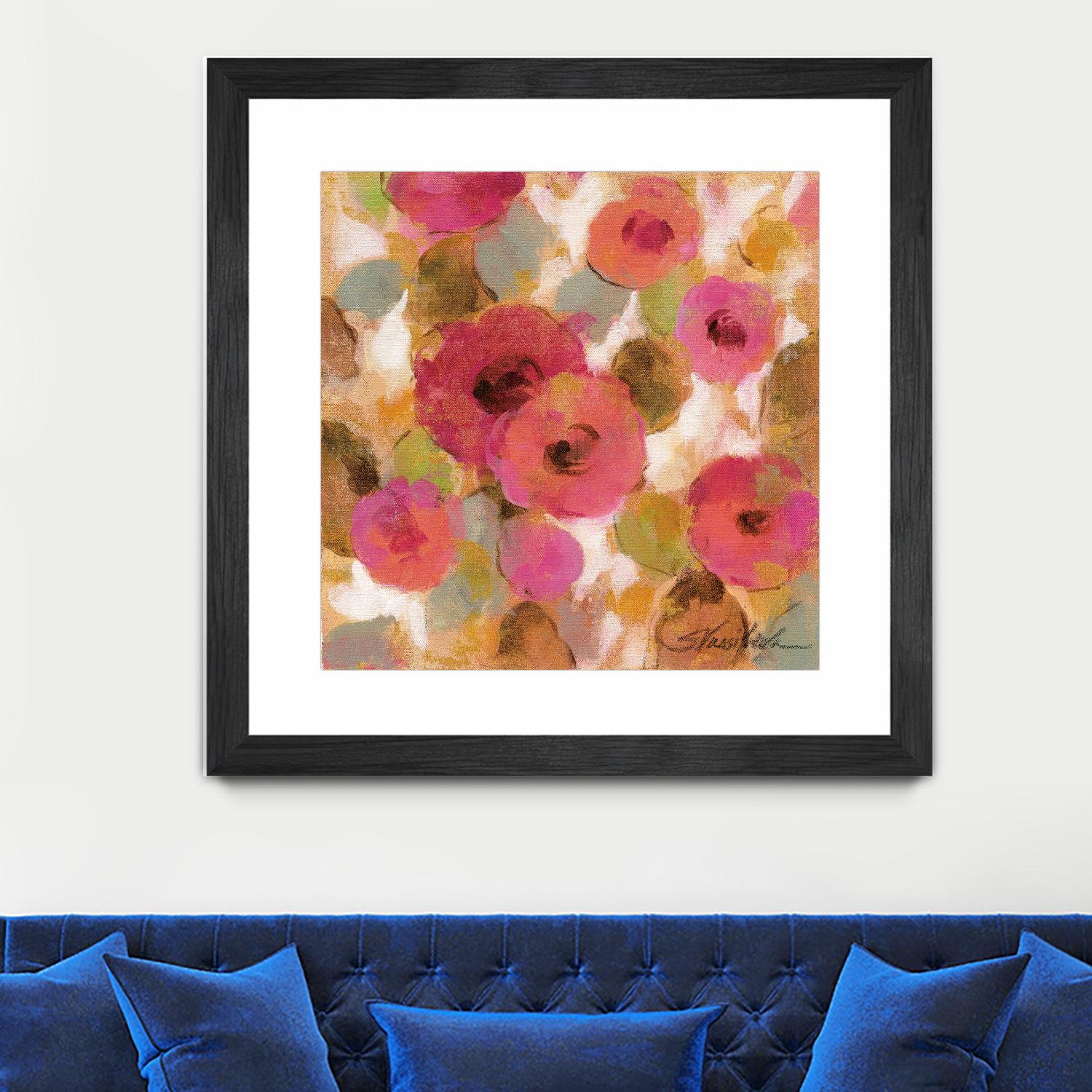 Glorious Pink Floral II by Silvia Vassileva on GIANT ART - yellow floral