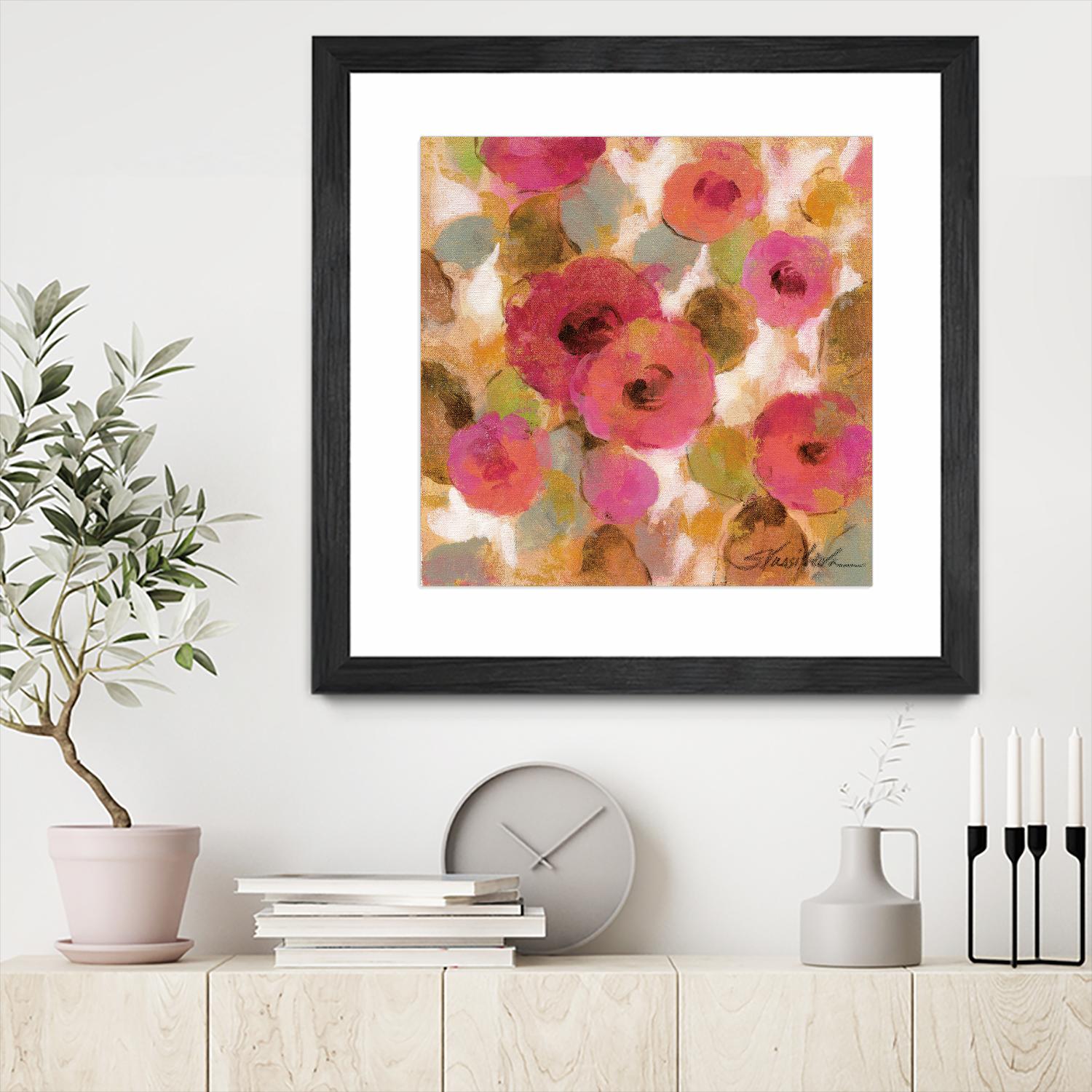 Glorious Pink Floral II by Silvia Vassileva on GIANT ART - yellow floral