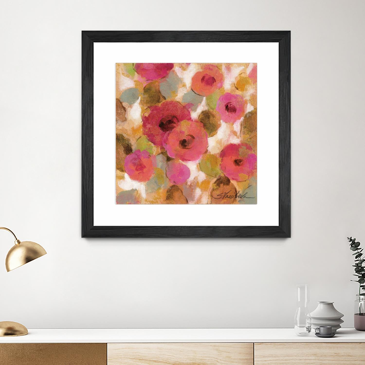 Glorious Pink Floral II by Silvia Vassileva on GIANT ART - yellow floral