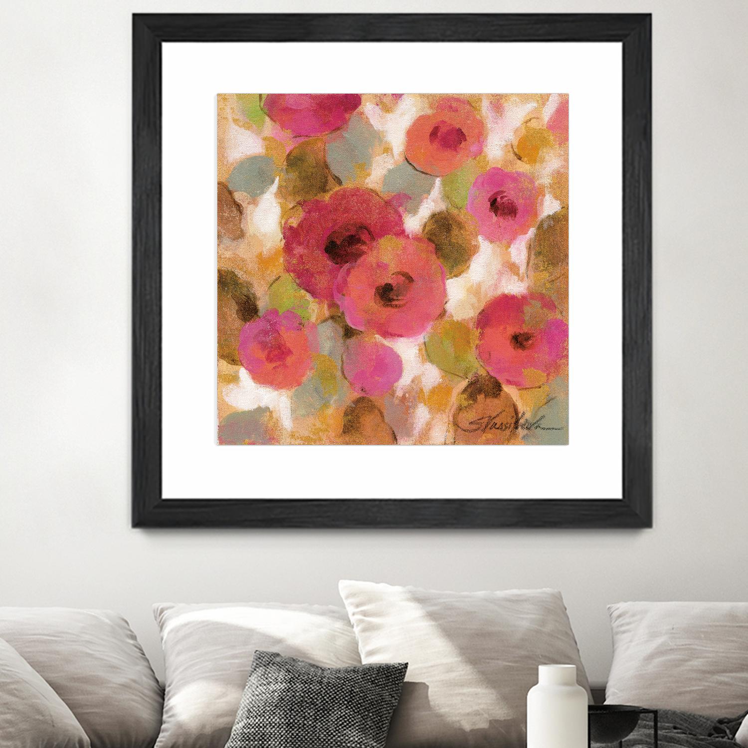 Glorious Pink Floral II by Silvia Vassileva on GIANT ART - yellow floral