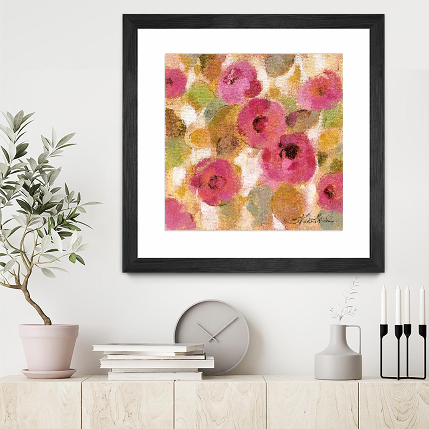 Glorious Pink Floral III by Silvia Vassileva on GIANT ART - yellow floral