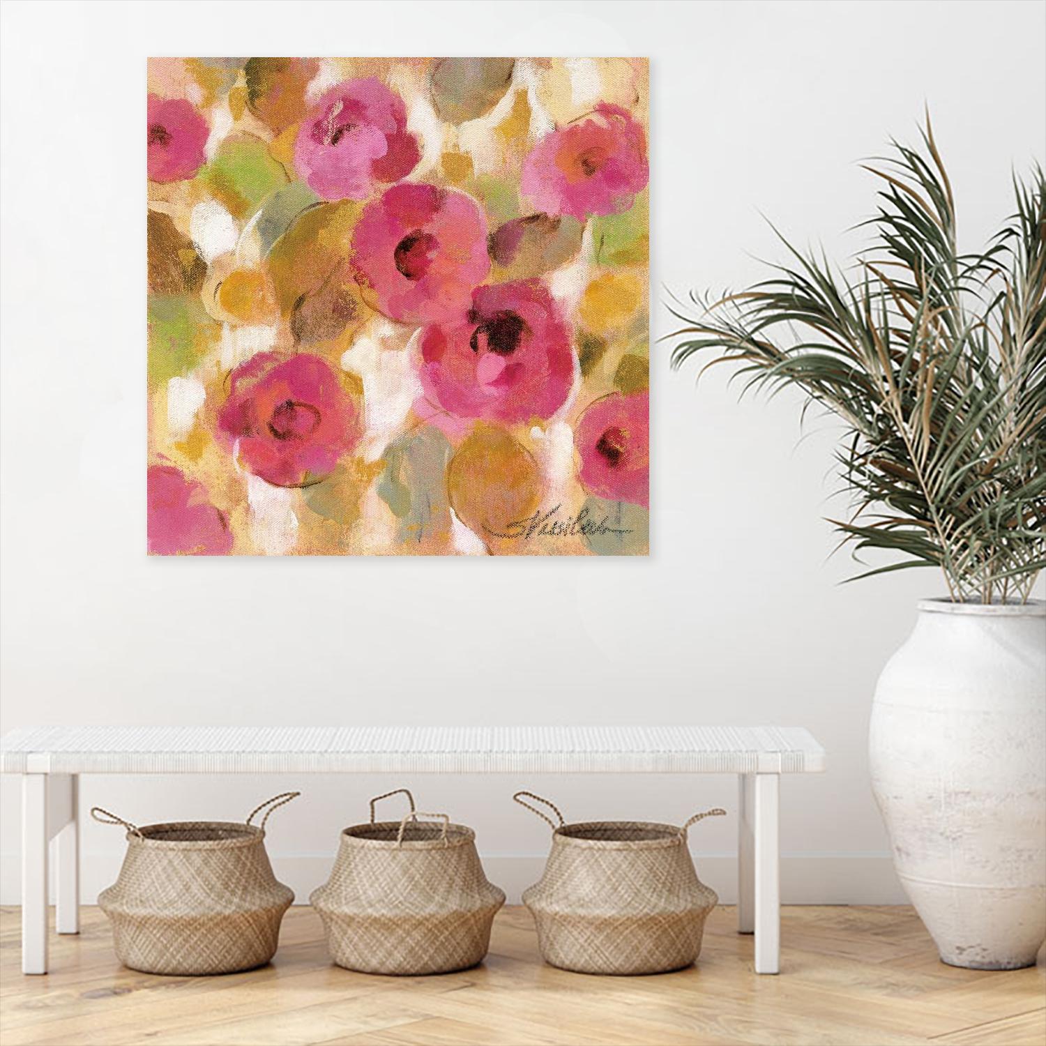 Glorious Pink Floral III by Silvia Vassileva on GIANT ART - yellow floral