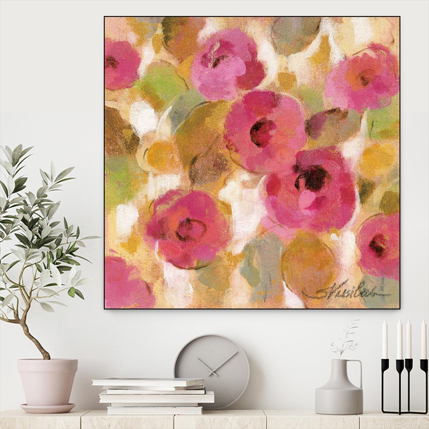 Glorious Pink Floral III by Silvia Vassileva on GIANT ART - yellow floral