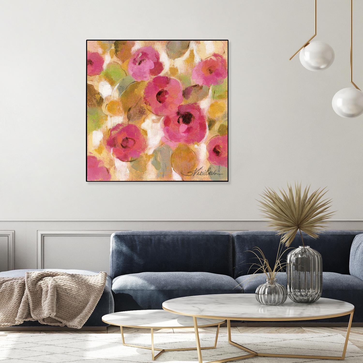 Glorious Pink Floral III by Silvia Vassileva on GIANT ART - yellow floral