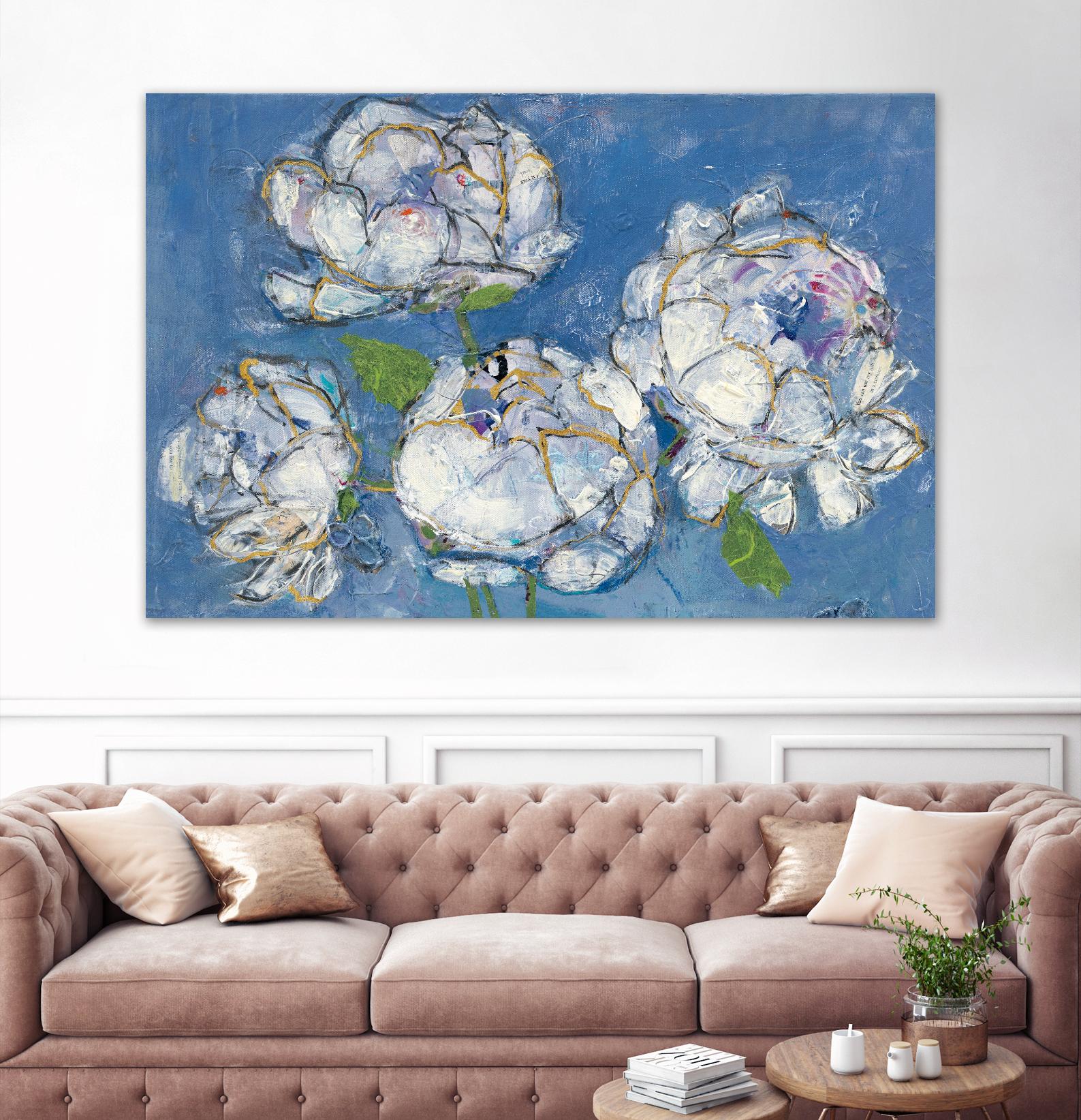Vase of Peonies Crop by Kellie Day on GIANT ART - white floral