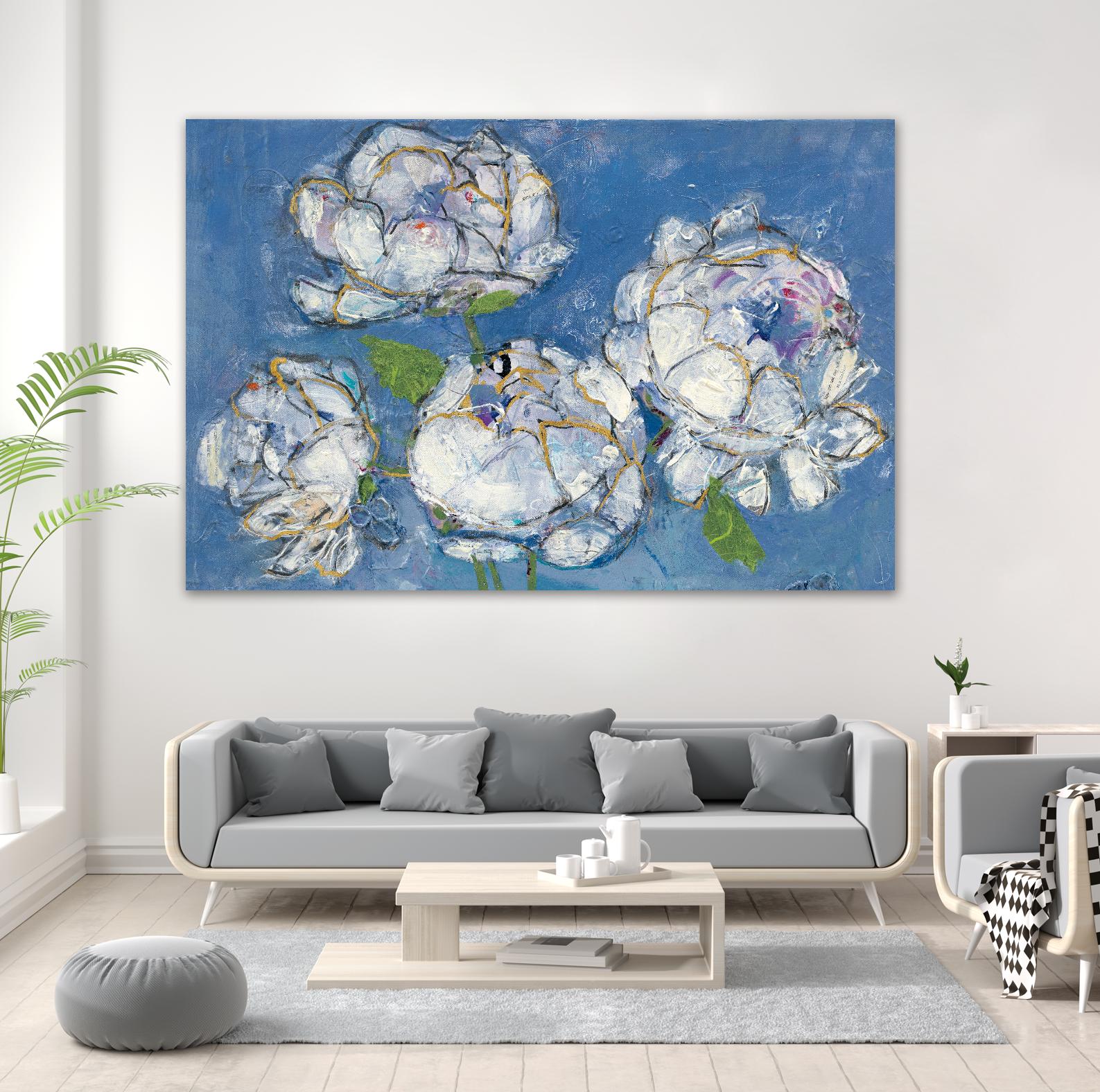 Vase of Peonies Crop by Kellie Day on GIANT ART - white floral