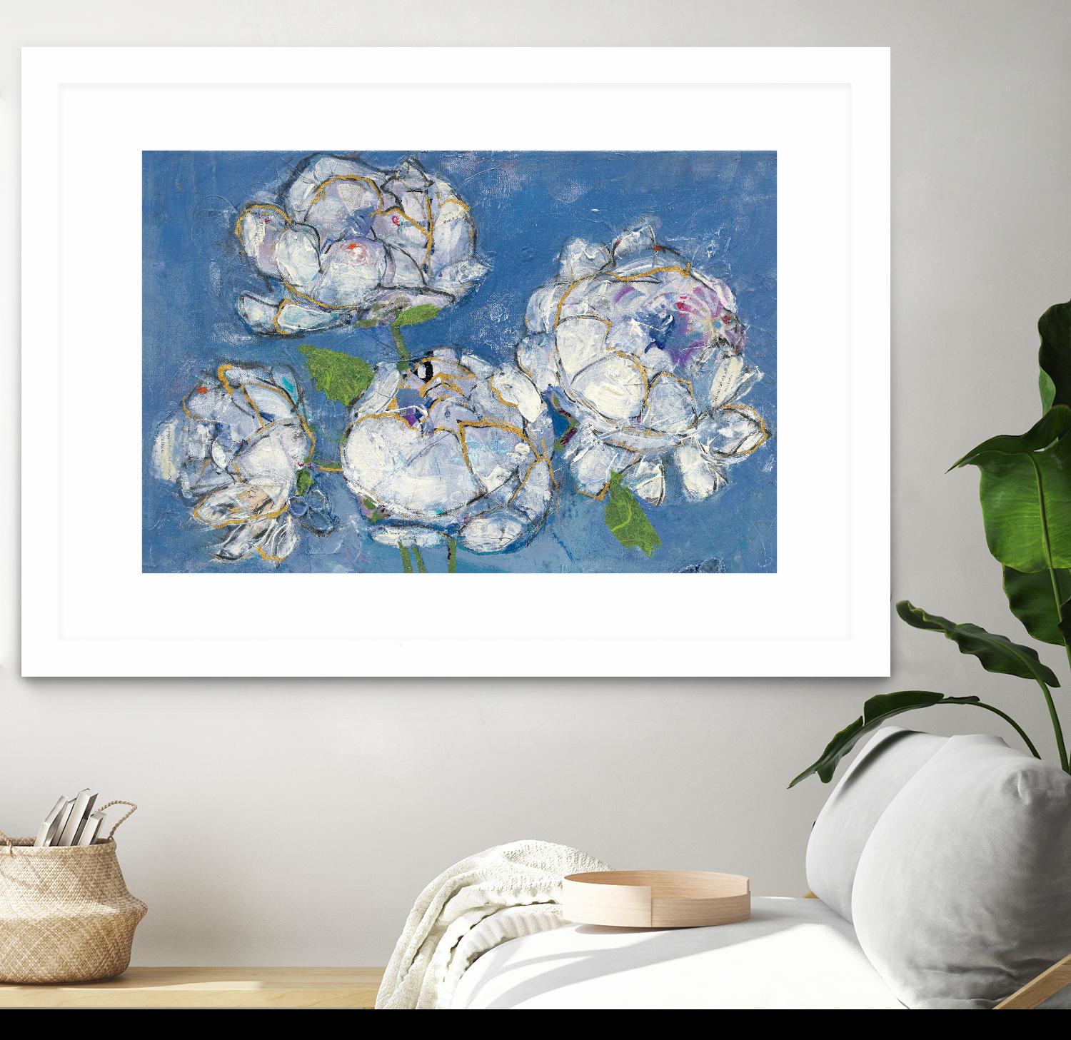 Vase of Peonies Crop by Kellie Day on GIANT ART - white floral