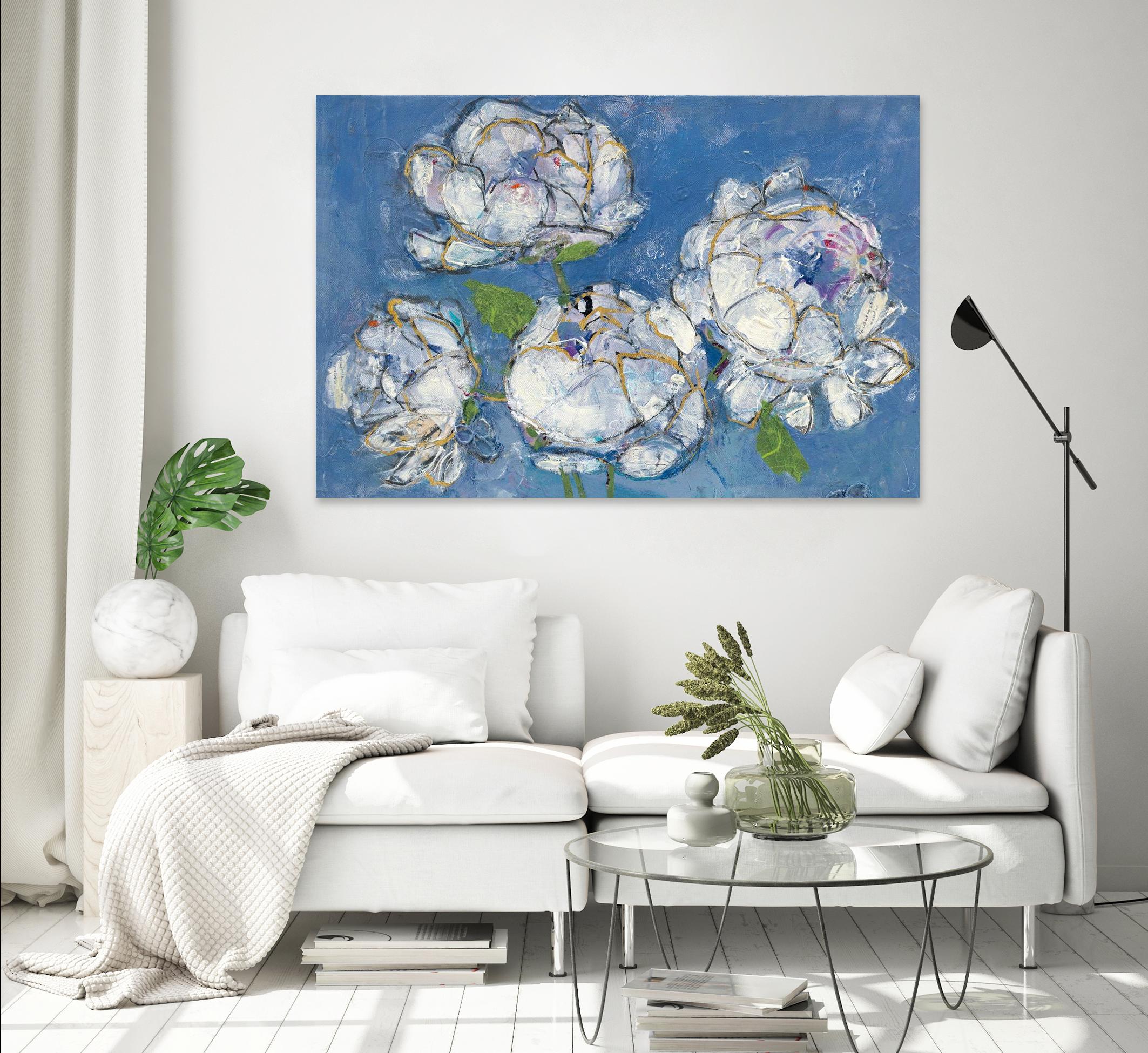 Vase of Peonies Crop by Kellie Day on GIANT ART - white floral