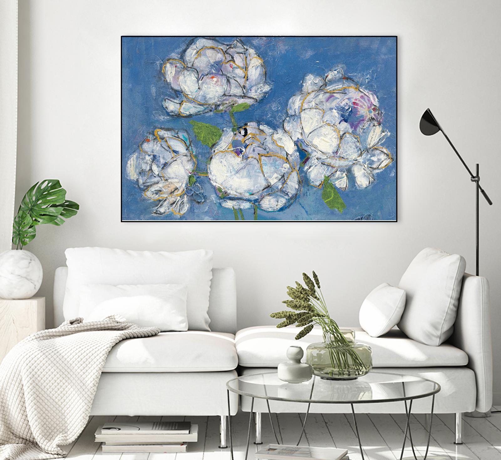 Vase of Peonies Crop by Kellie Day on GIANT ART - white floral
