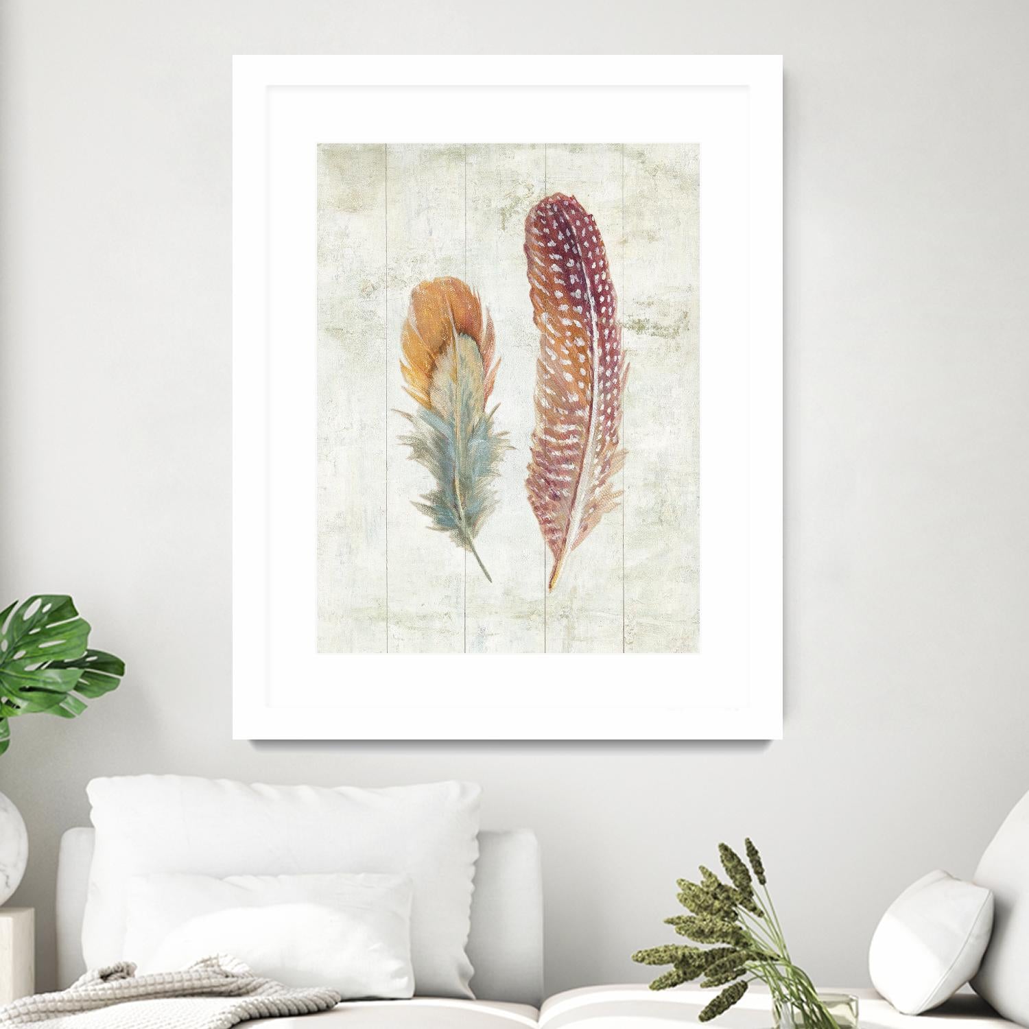 Natural Flora XI Bold Feathers by Danhui Nai on GIANT ART - beige contemporary