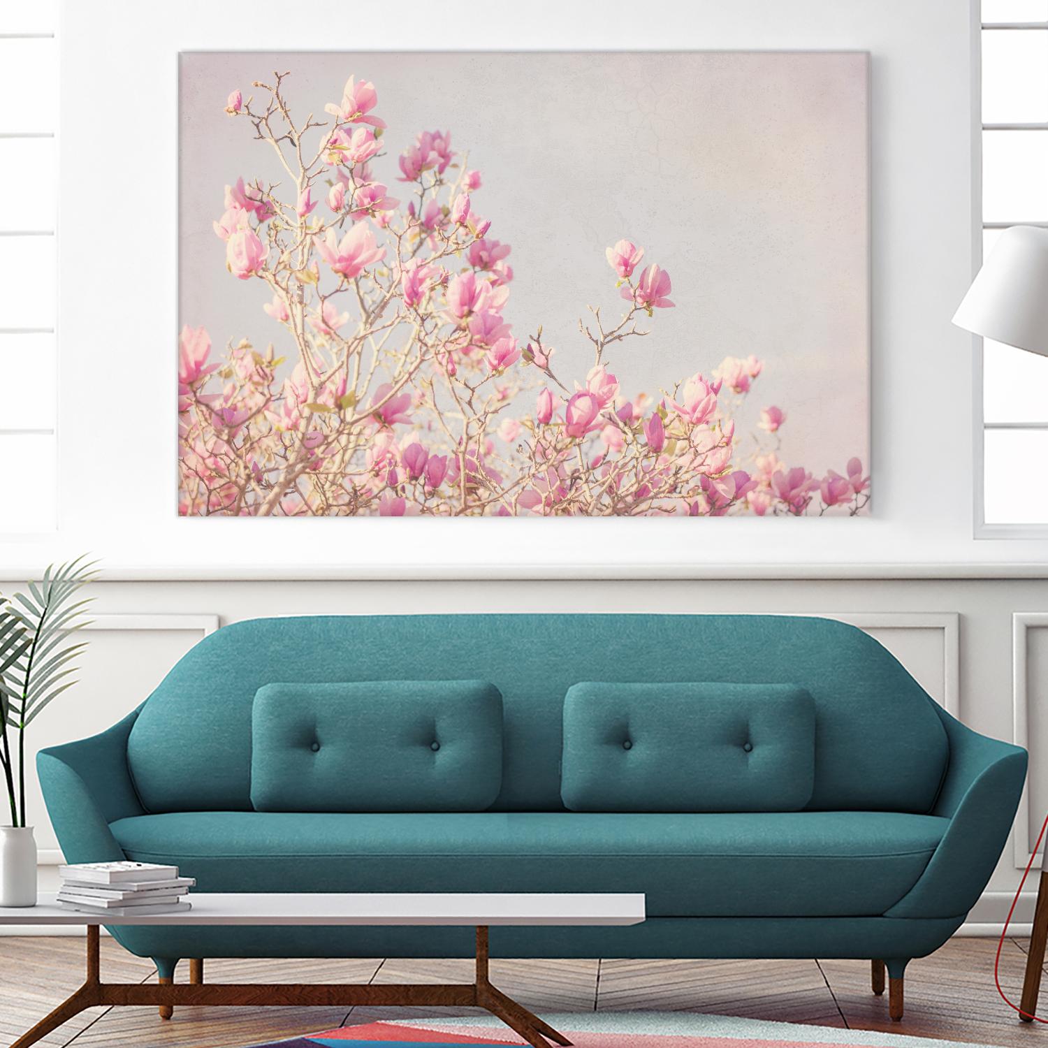 Pink Tree Tops I by Elizabeth Urquhart on GIANT ART - beige floral
