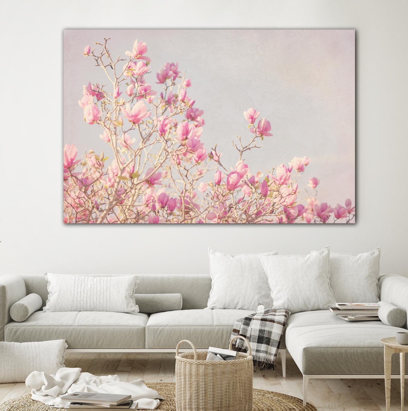 Pink Tree Tops I by Elizabeth Urquhart on GIANT ART - beige floral