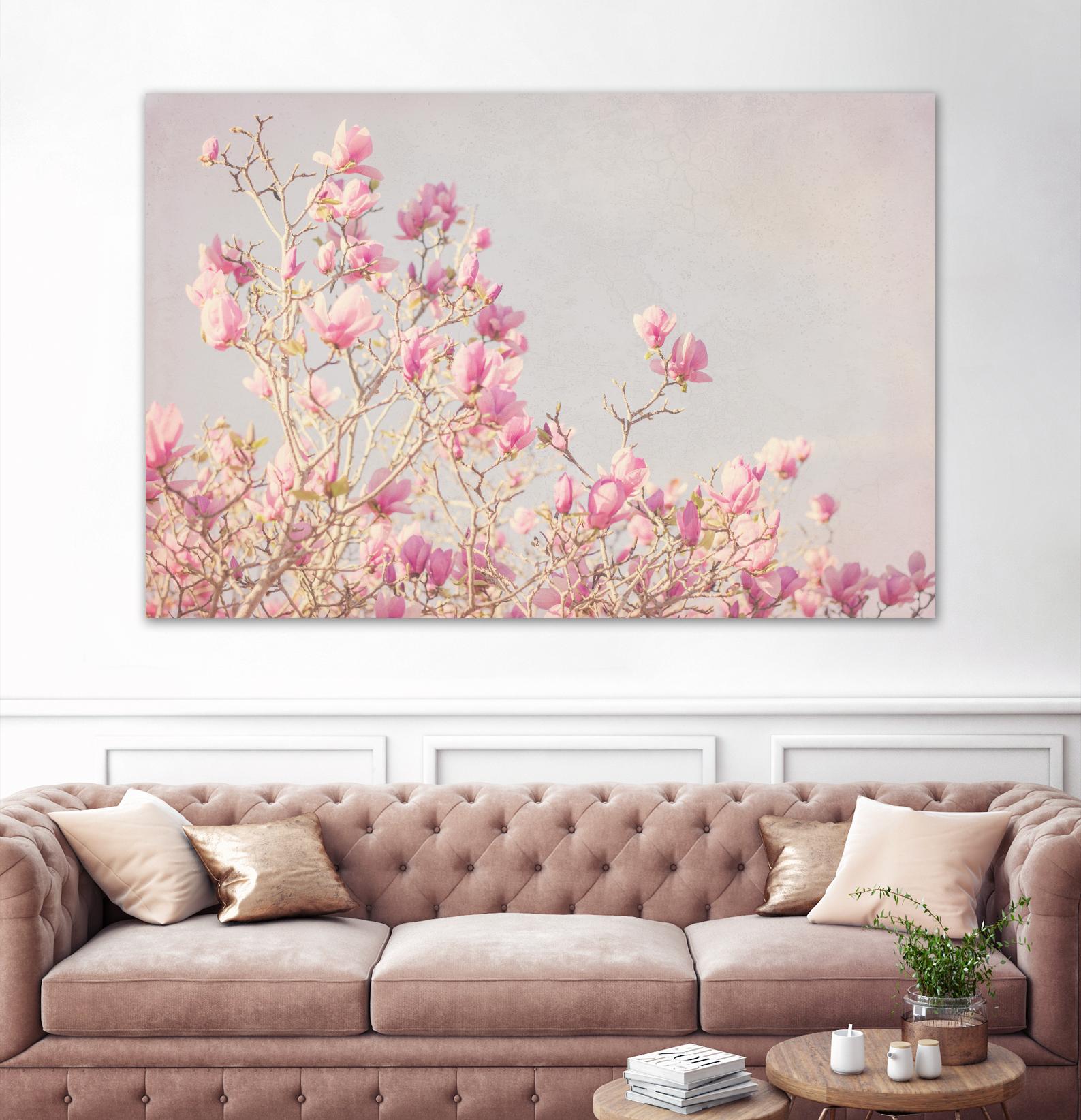 Pink Tree Tops I by Elizabeth Urquhart on GIANT ART - beige floral