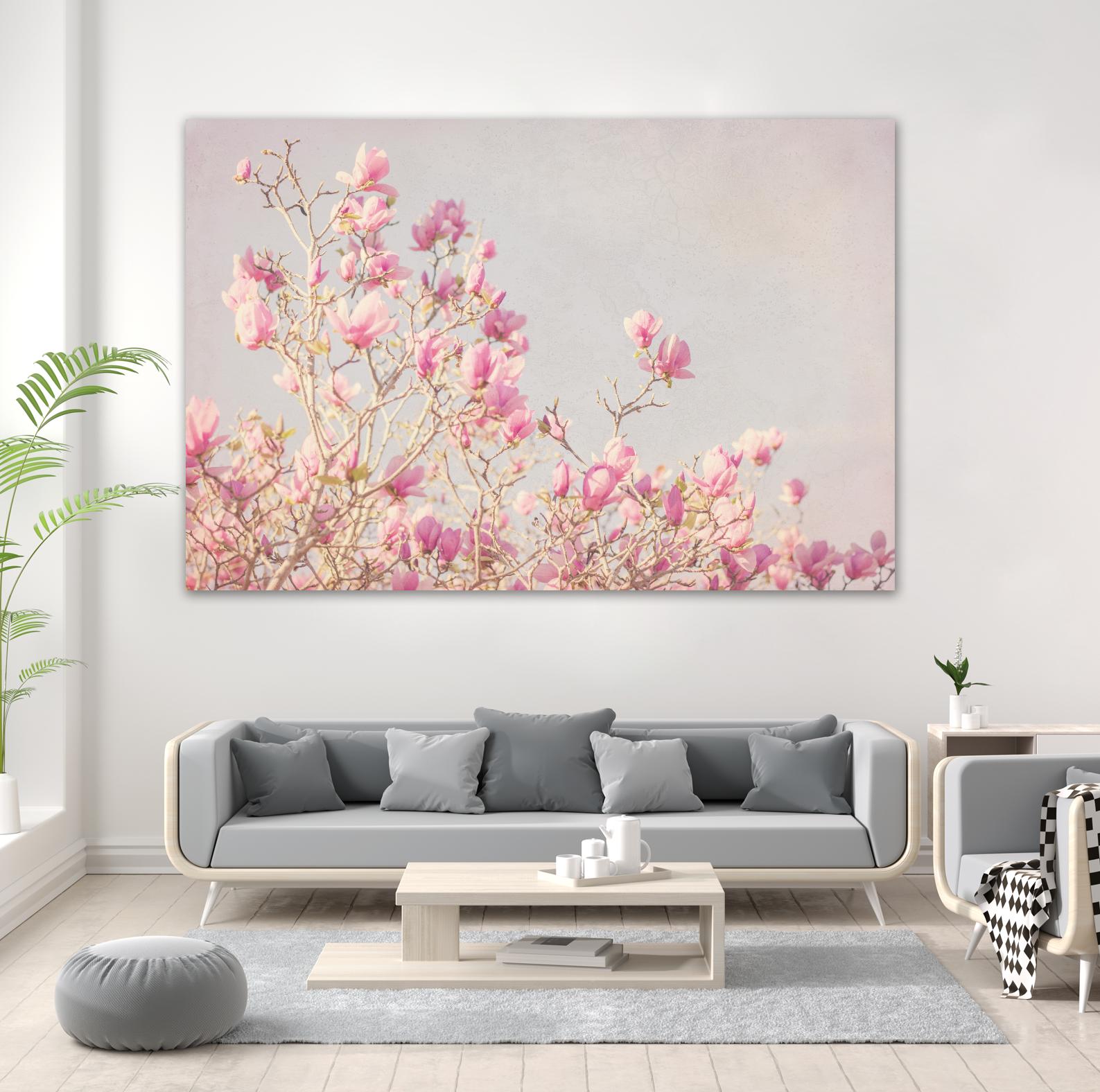 Pink Tree Tops I by Elizabeth Urquhart on GIANT ART - beige floral