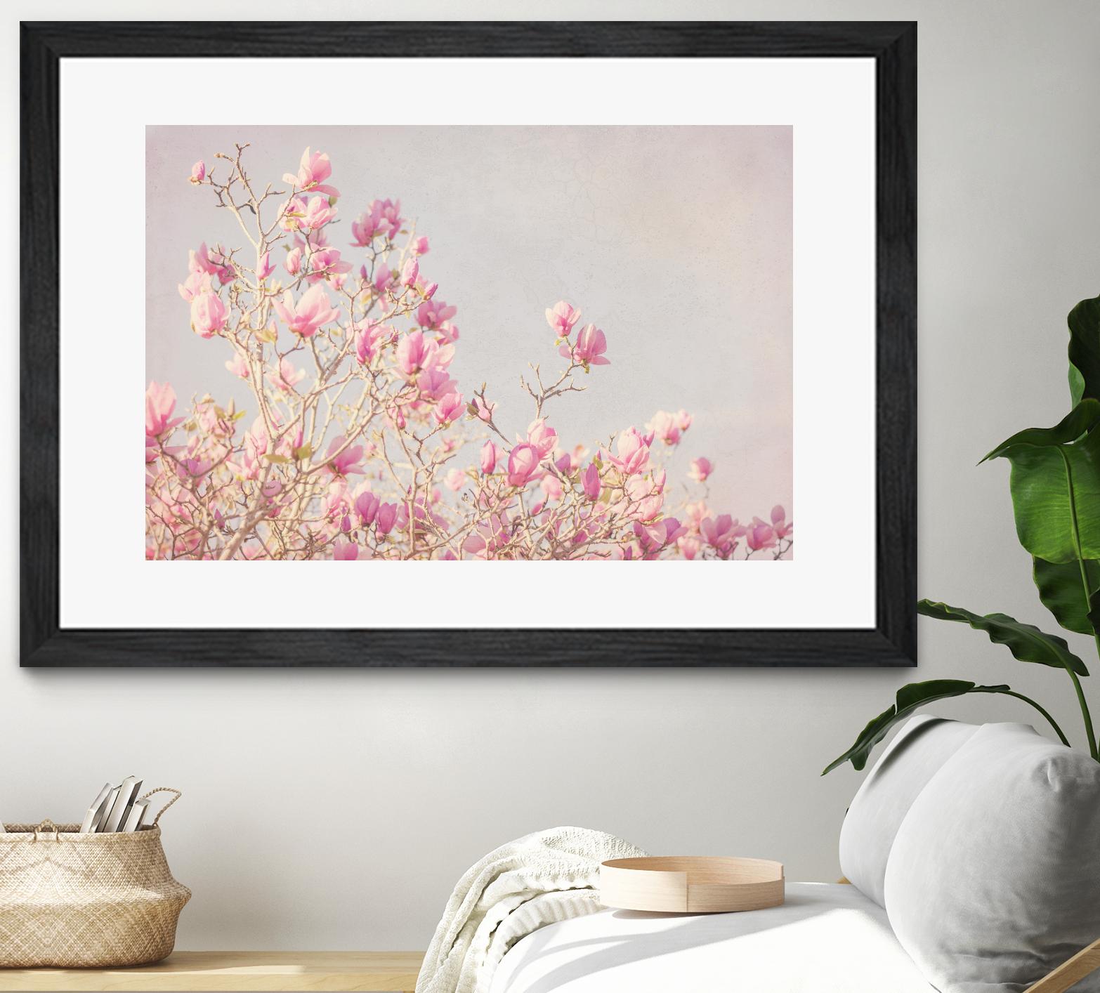 Pink Tree Tops I by Elizabeth Urquhart on GIANT ART - beige floral