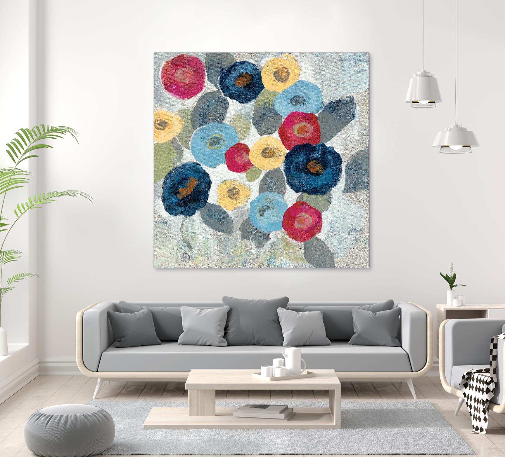 Winter Flowers II by Silvia Vassileva on GIANT ART - grey floral