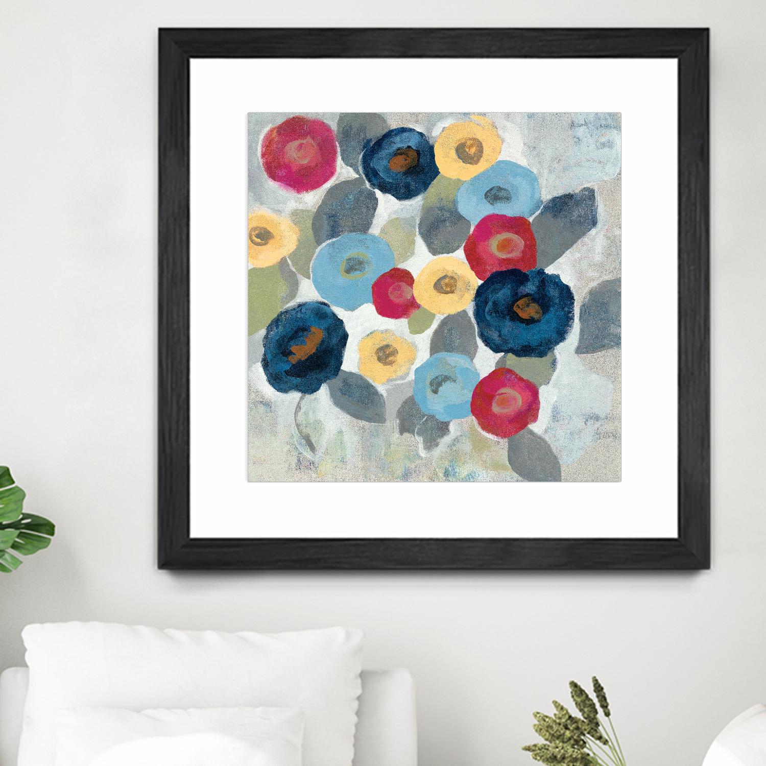 Winter Flowers II by Silvia Vassileva on GIANT ART - grey floral