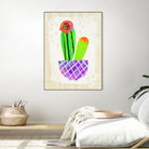 Collage Cactus I on Graph Paper by Melissa Averinos on GIANT ART - beige botany