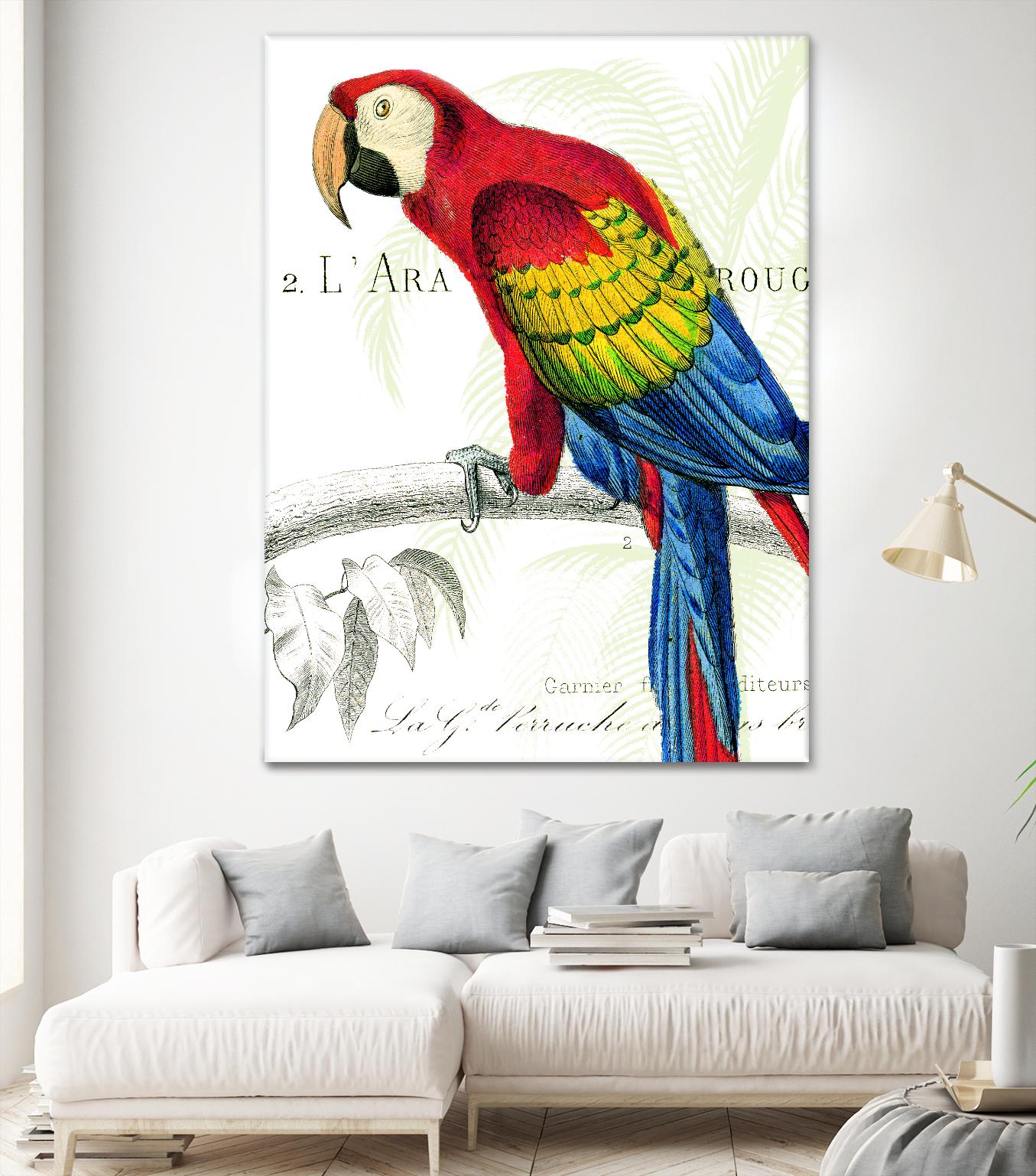 Parrot Botanique II by Portfolio on GIANT ART - blue tropical