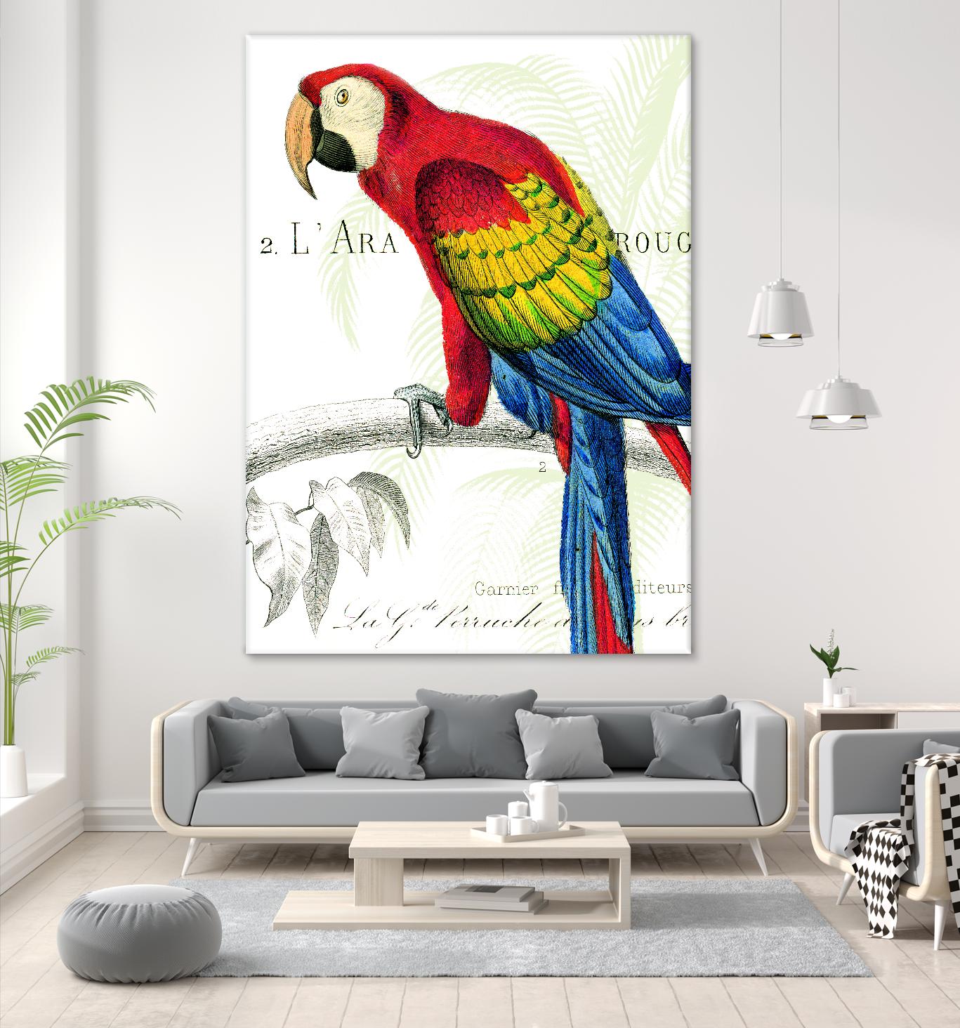 Parrot Botanique II by Portfolio on GIANT ART - blue tropical