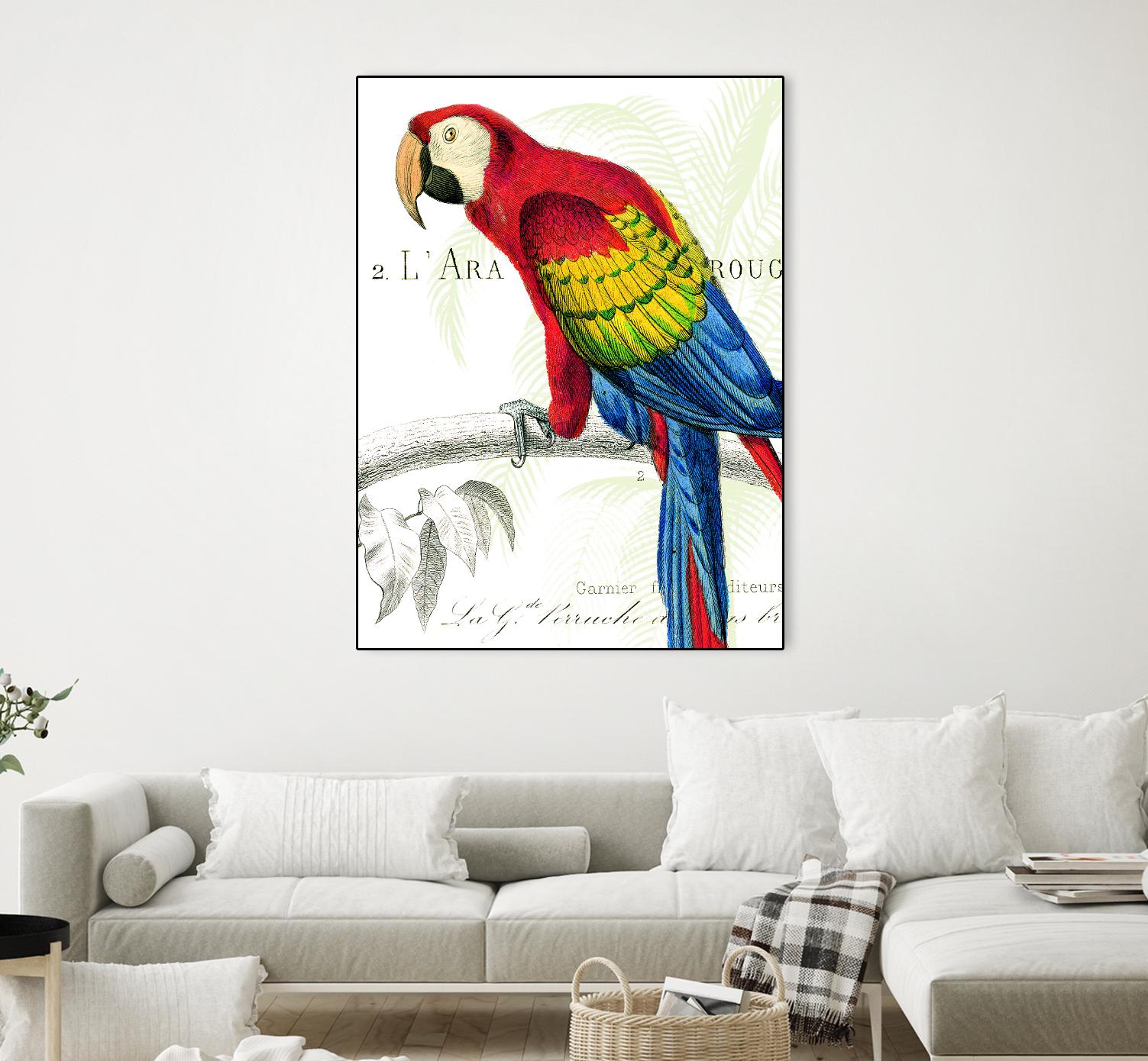 Parrot Botanique II by Portfolio on GIANT ART - blue tropical