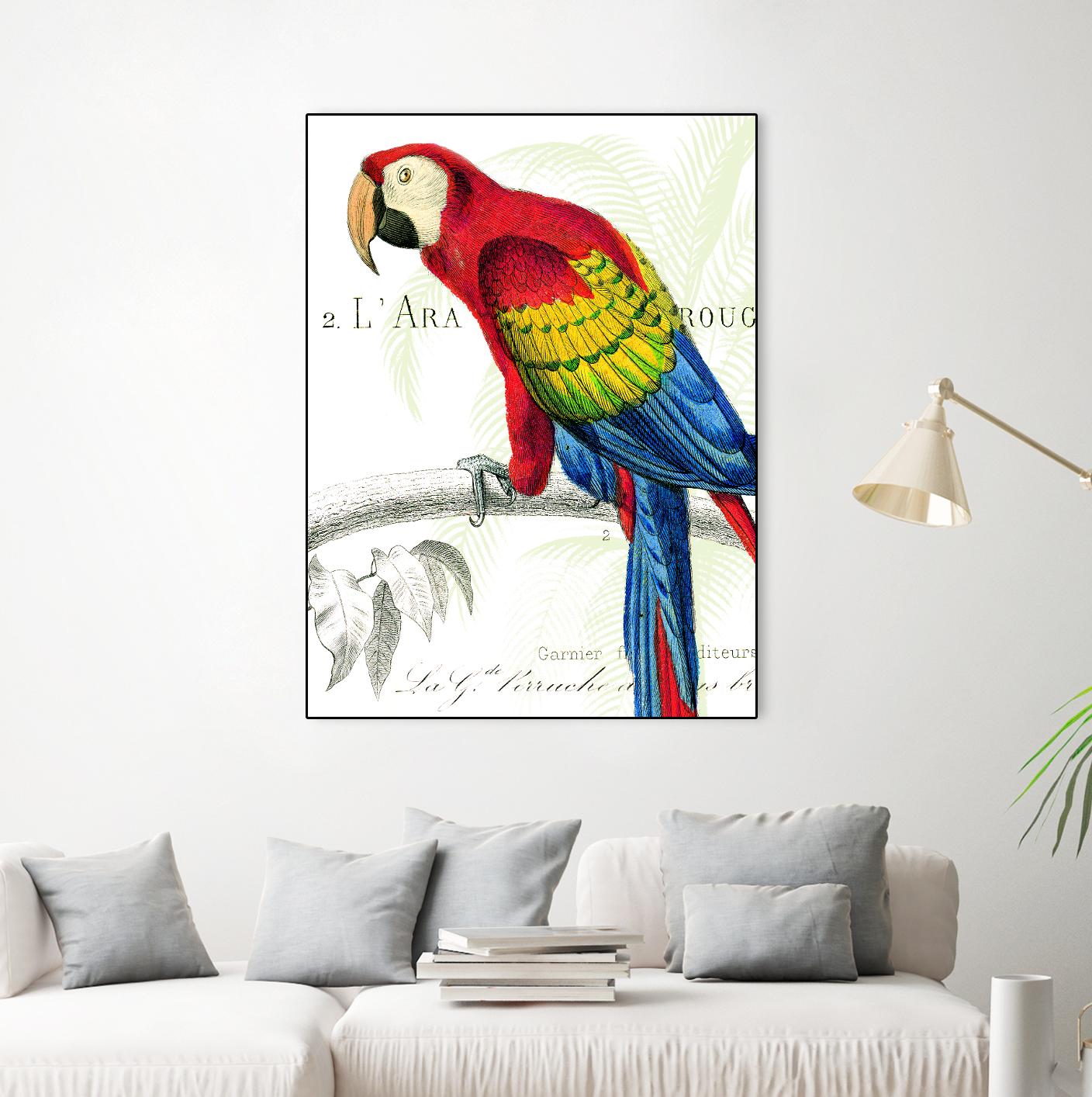 Parrot Botanique II by Portfolio on GIANT ART - blue tropical