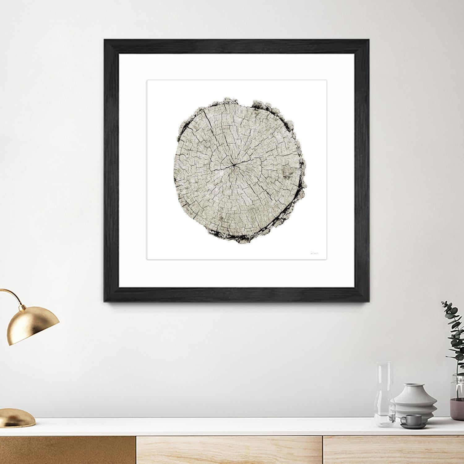 Woodland Years II on White by Sue Schlabach on GIANT ART - grey trees
