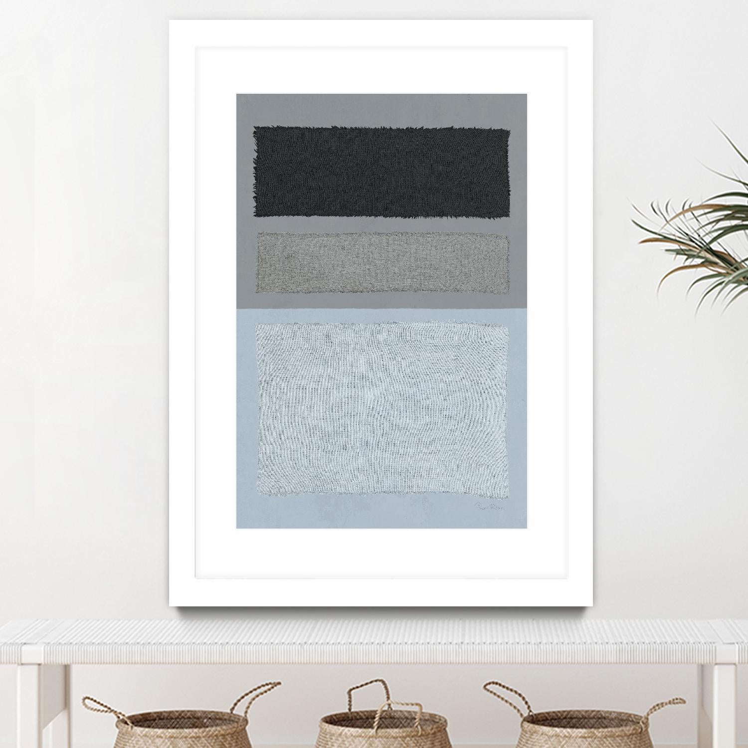 Painted Weaving II FB by Piper Rhue on GIANT ART - blue shapes gray