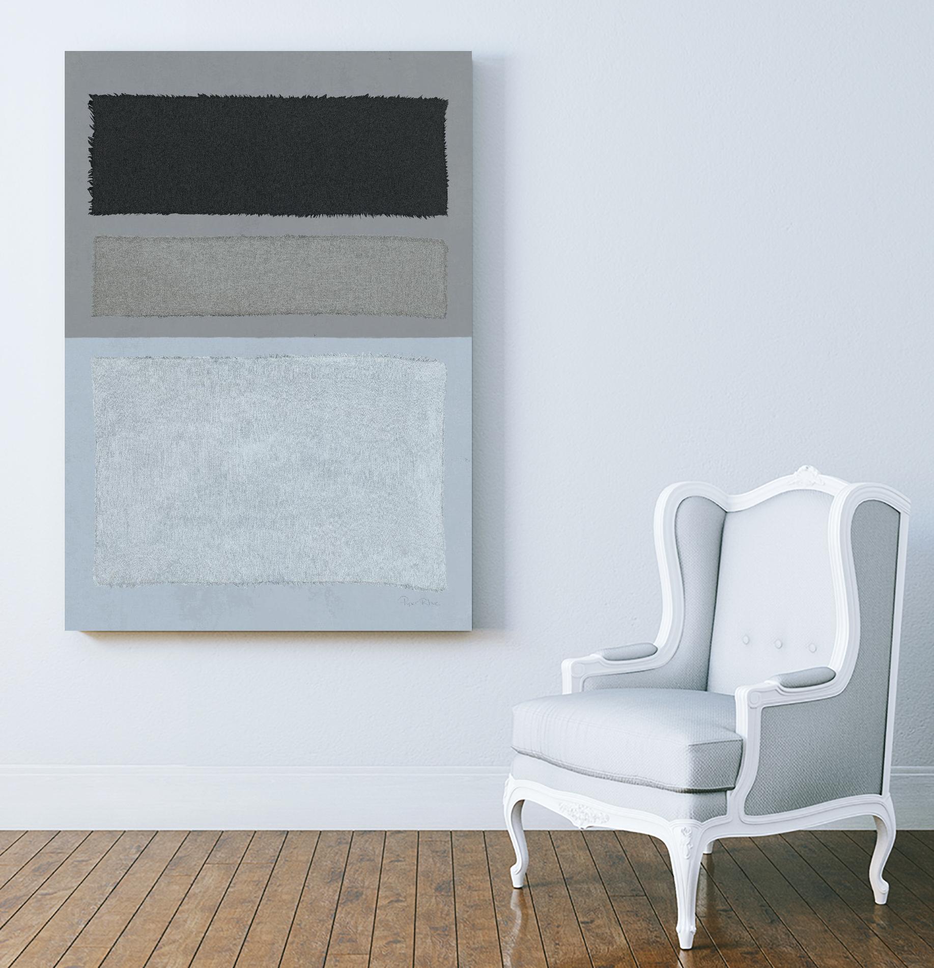 Painted Weaving II FB by Piper Rhue on GIANT ART - blue shapes gray