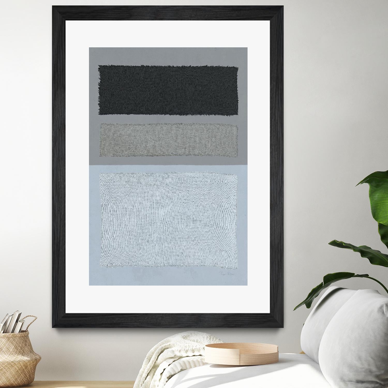 Painted Weaving II FB by Piper Rhue on GIANT ART - blue shapes gray