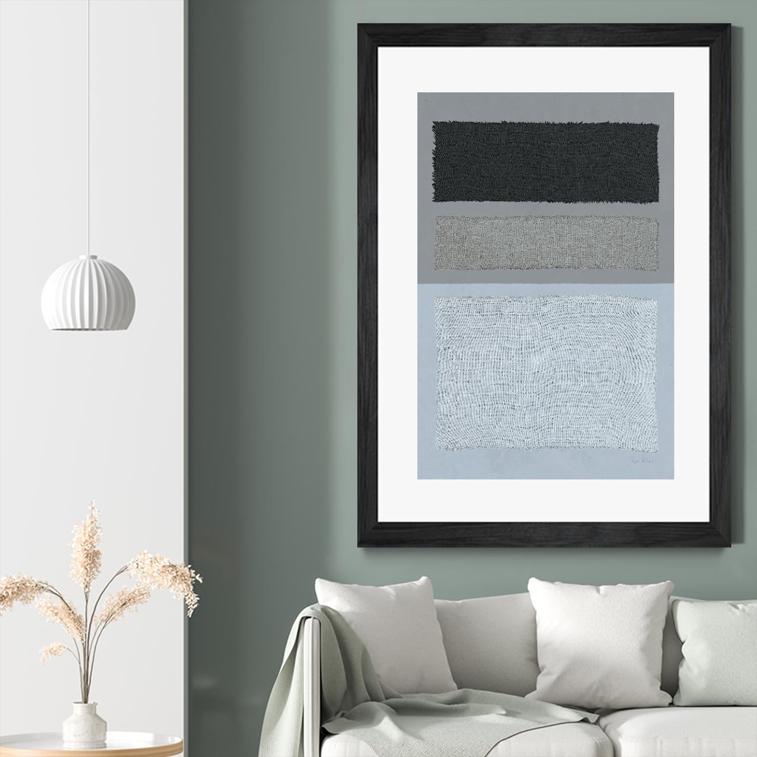 Painted Weaving II FB by Piper Rhue on GIANT ART - blue shapes gray