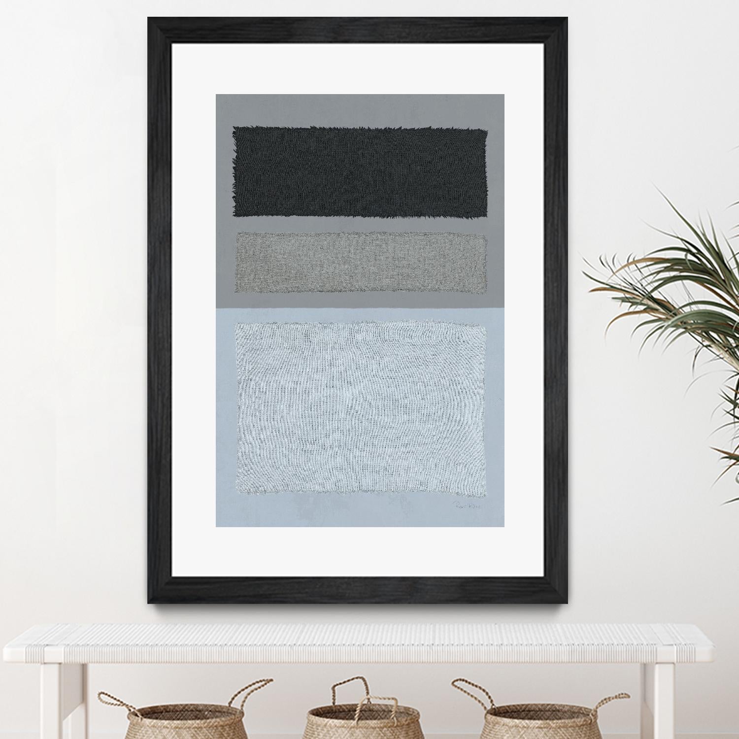 Painted Weaving II FB by Piper Rhue on GIANT ART - blue shapes gray