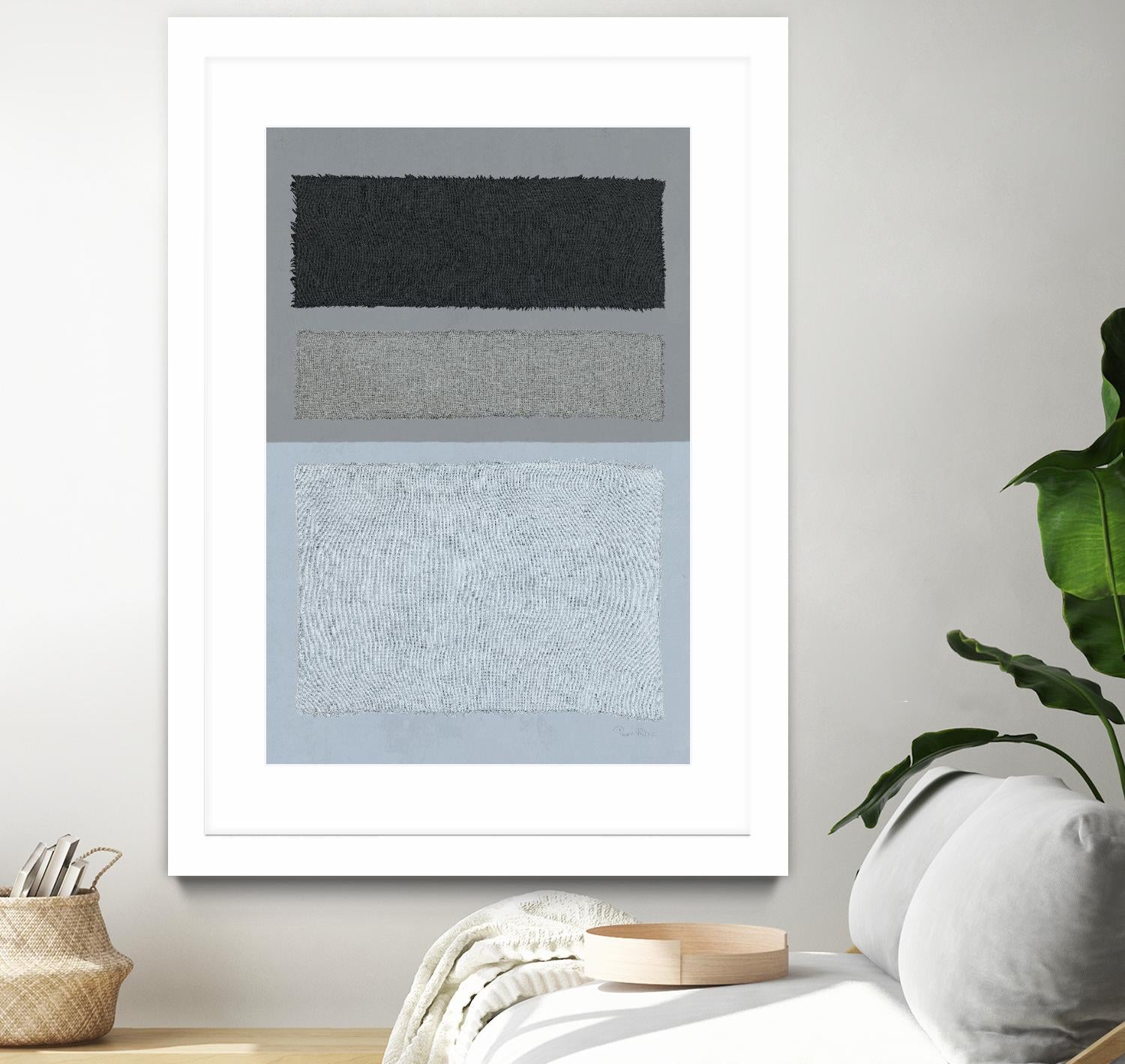 Painted Weaving II FB by Piper Rhue on GIANT ART - blue shapes gray