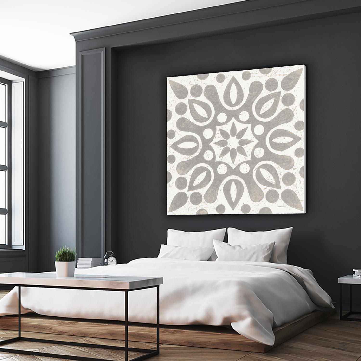 Winter Caravan Tile IV by Kathrine Lovell on GIANT ART - multi abstract cream