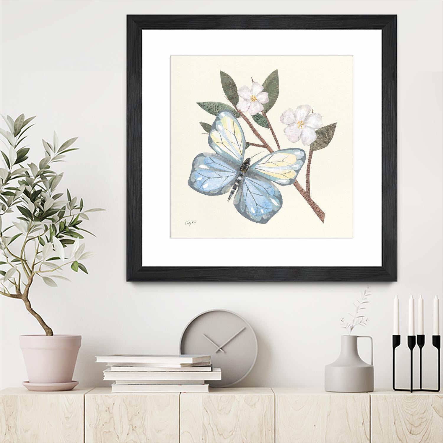 In the Garden Butterfly by Courtney Prahl on GIANT ART - animals black