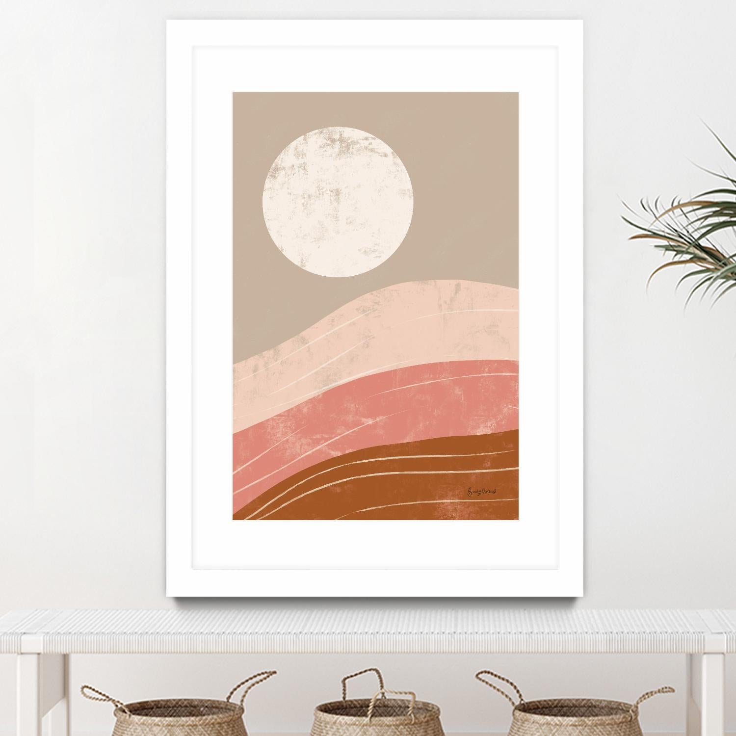 Desert Sunrise I by Becky Thorns on GIANT ART - linear mountains