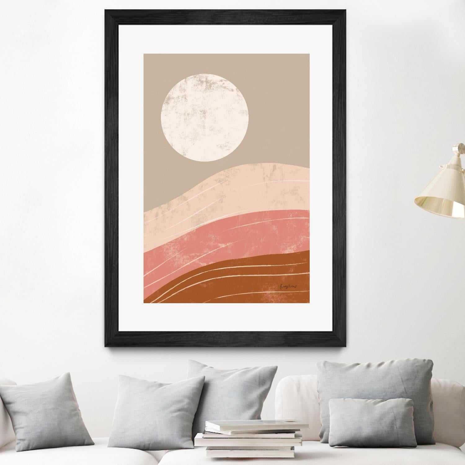 Desert Sunrise I by Becky Thorns on GIANT ART - linear mountains