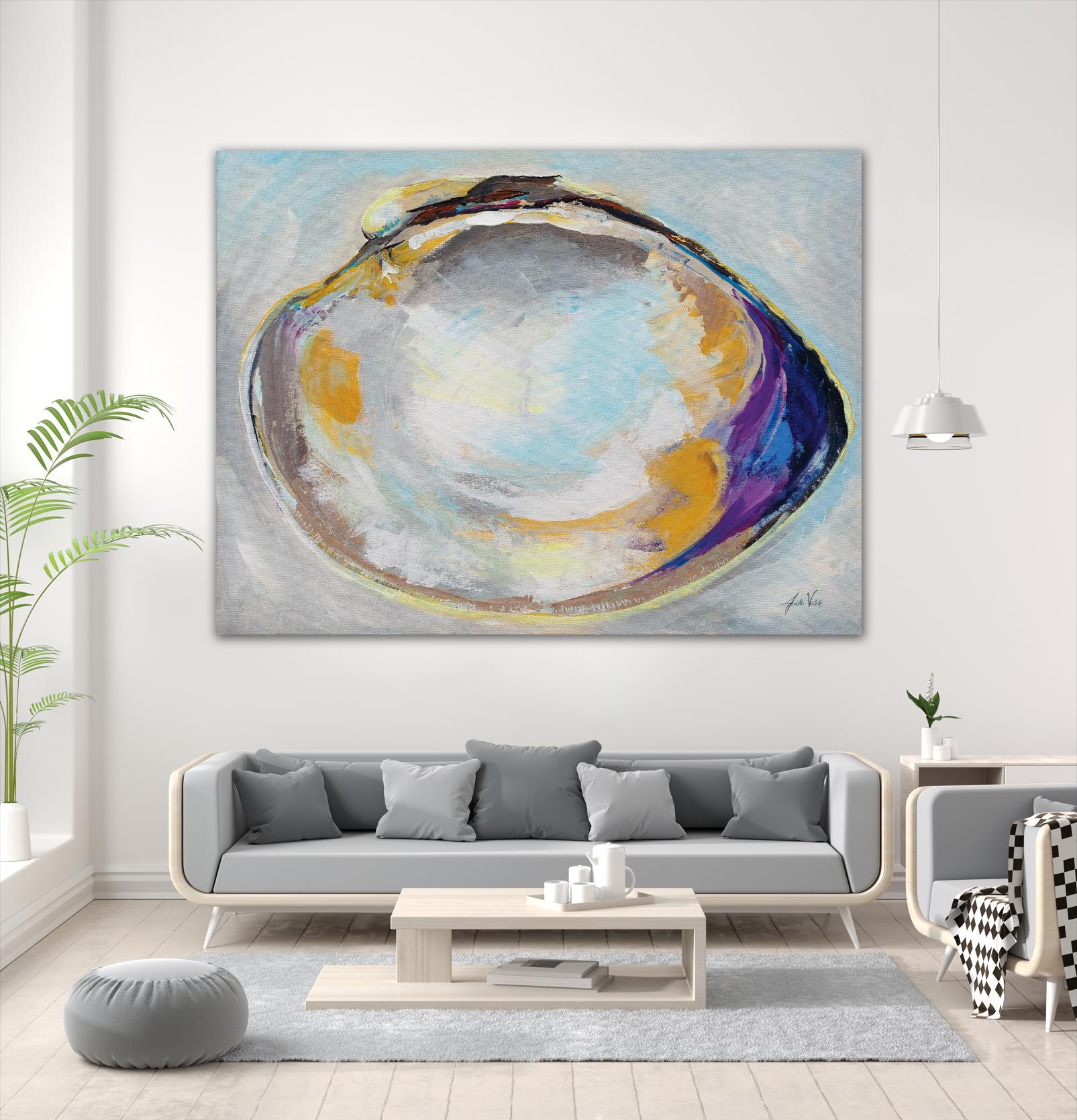 Open Quahog II by Jeanette Vertentes on GIANT ART - coastal & nautical blue