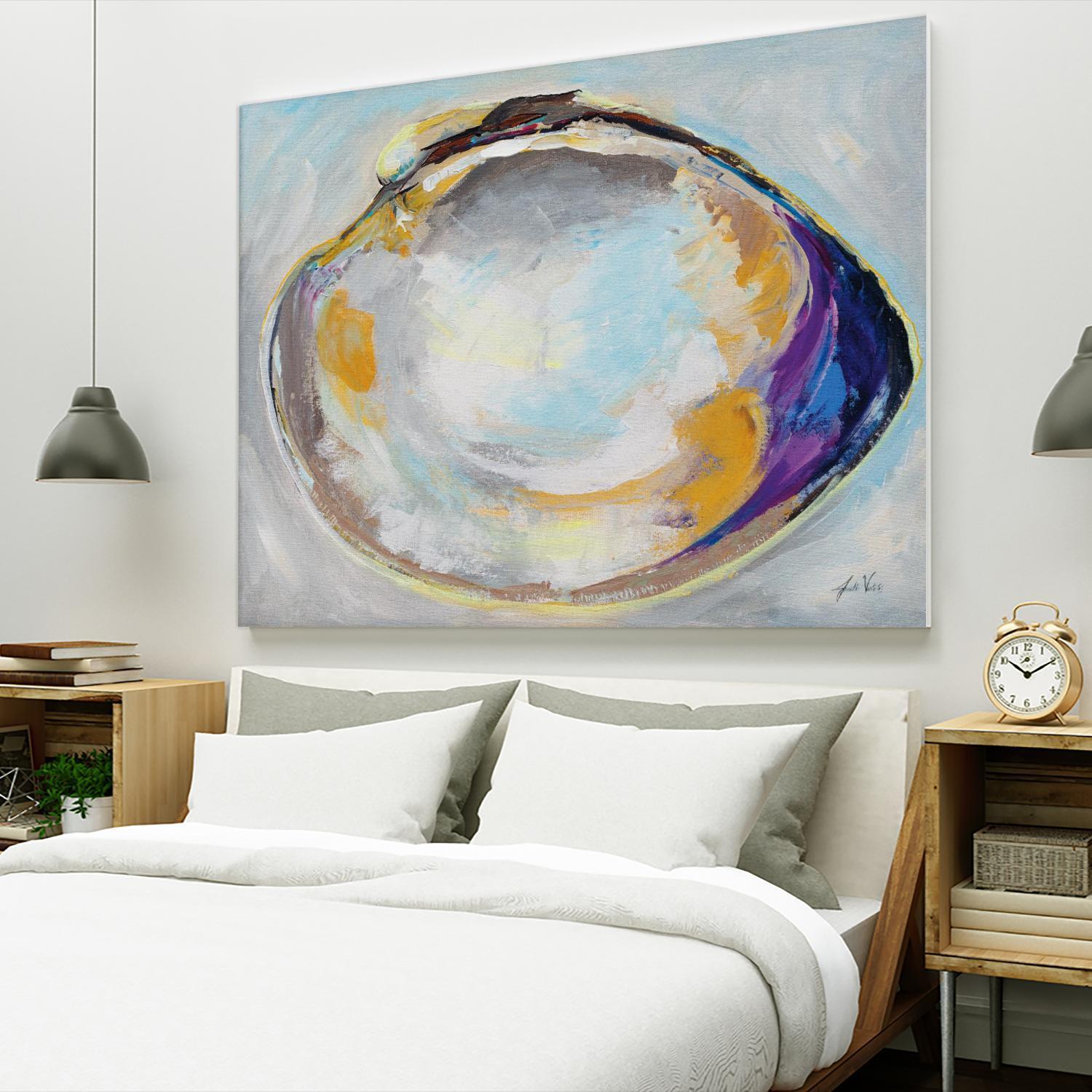 Open Quahog II by Jeanette Vertentes on GIANT ART - coastal & nautical blue