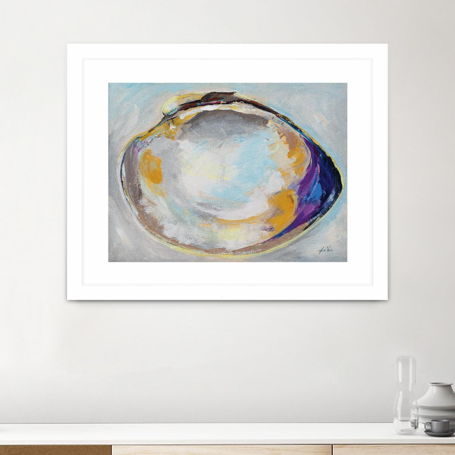 Open Quahog II by Jeanette Vertentes on GIANT ART - blue coastal & nautical seashells