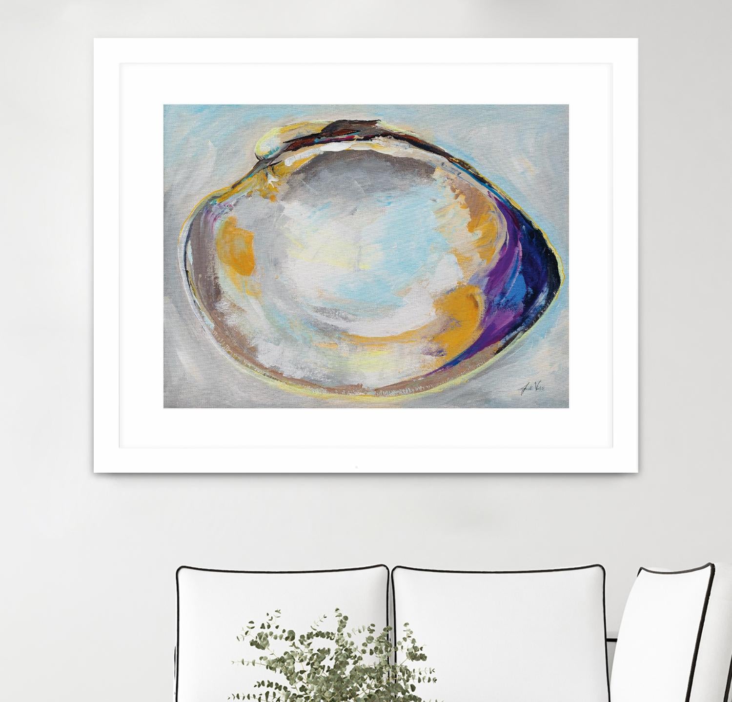 Open Quahog II by Jeanette Vertentes on GIANT ART - blue coastal & nautical seashells