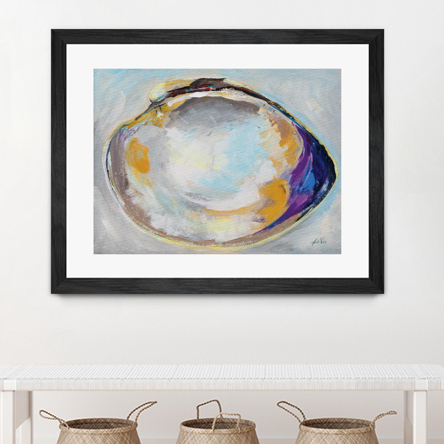 Open Quahog II by Jeanette Vertentes on GIANT ART - blue coastal & nautical seashells